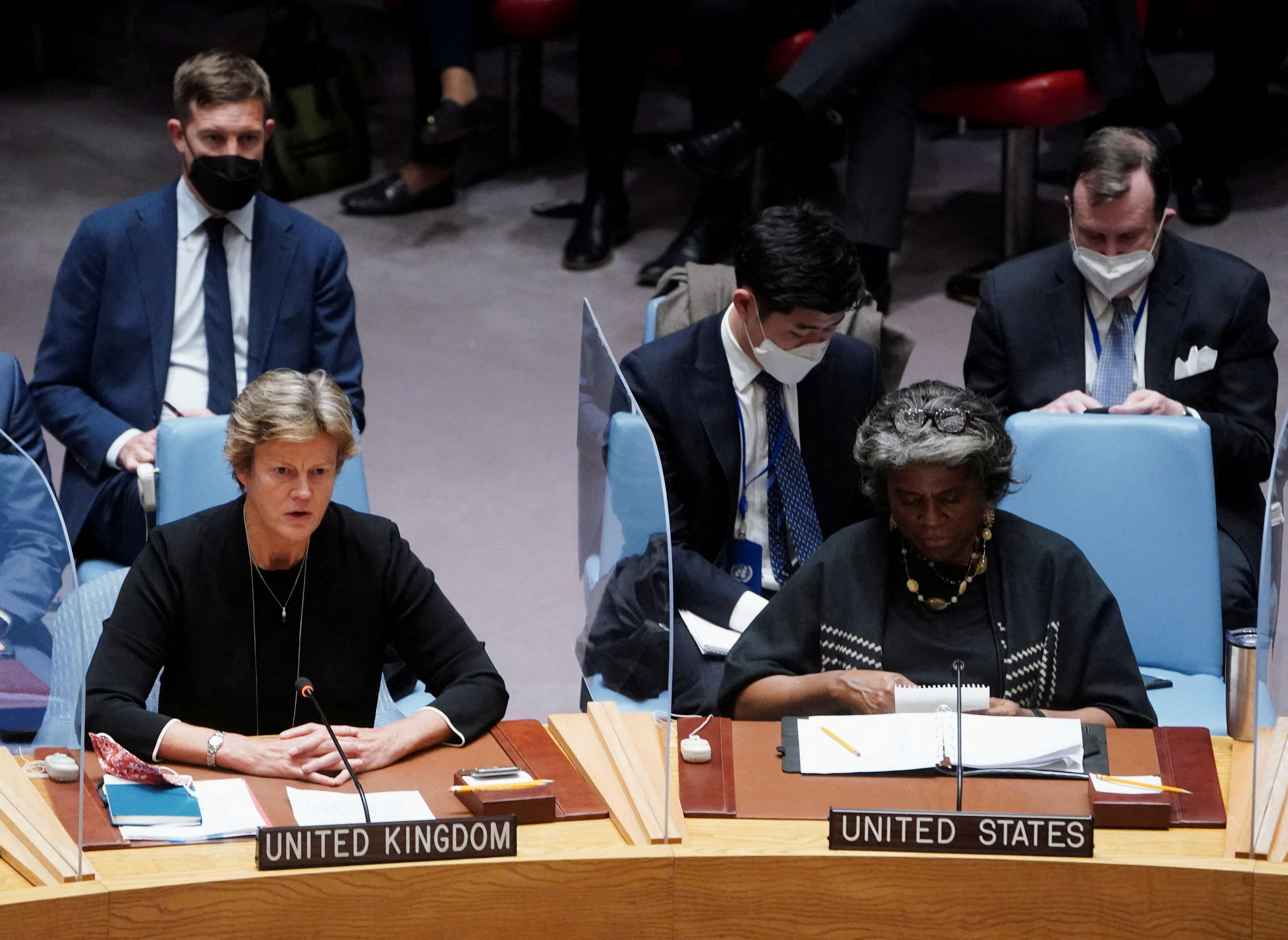 United Nations Security Council met to discuss the ongoing crisis in Ukraine with Russia, in New York City