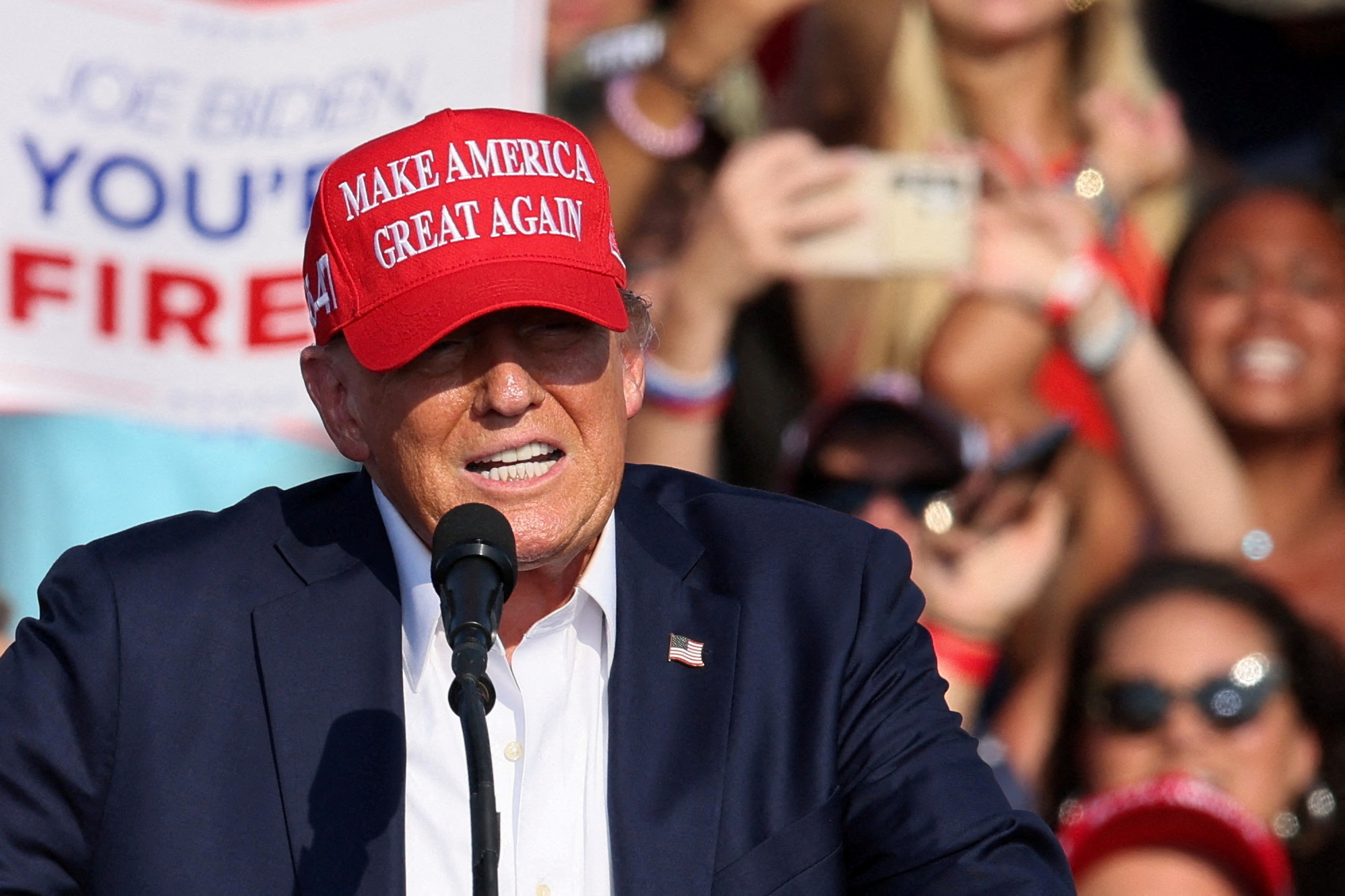 Republican presidential candidate Donald Trump holds a campaign rally in Butler