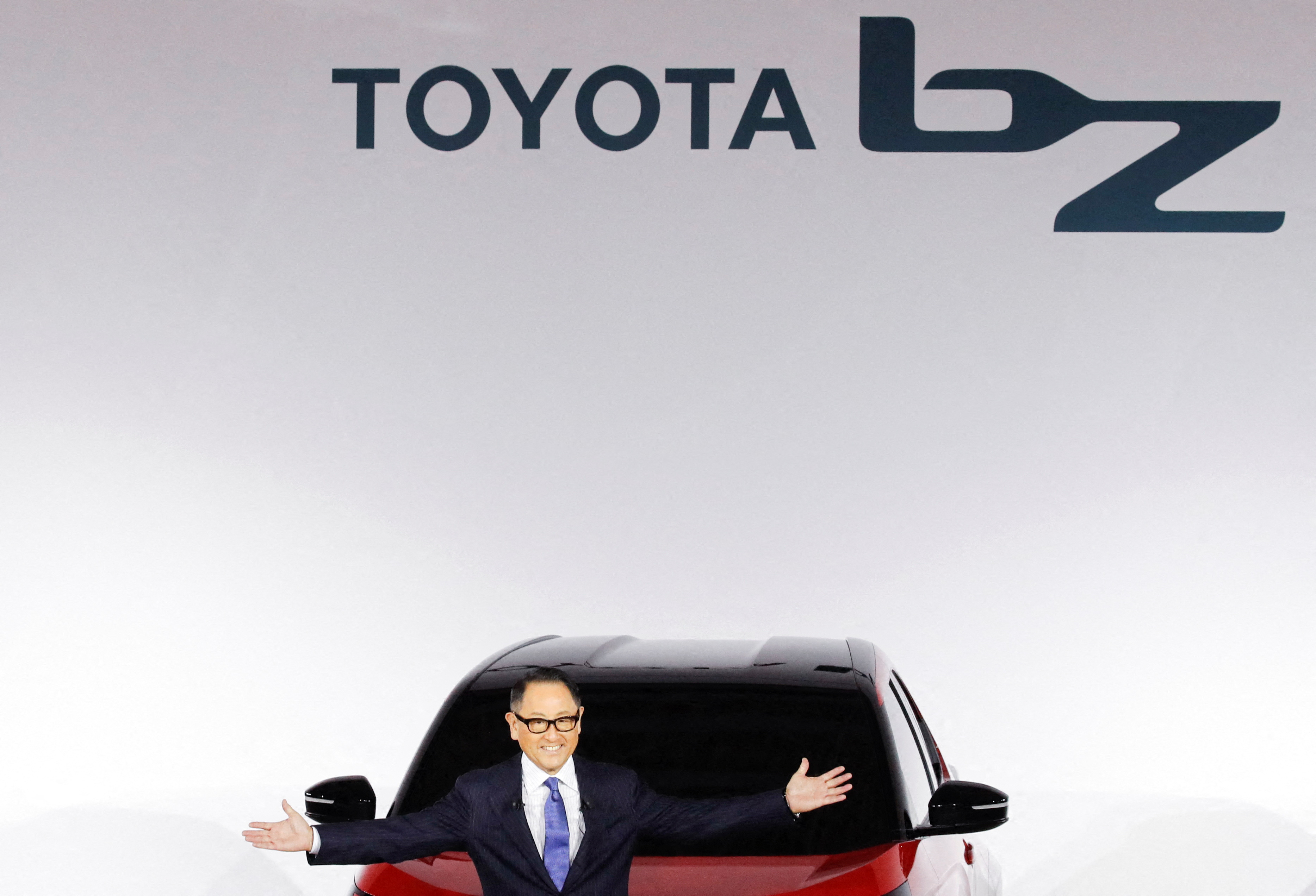 Toyota CEO Akio Toyoda holds a briefing on battery EV strategy