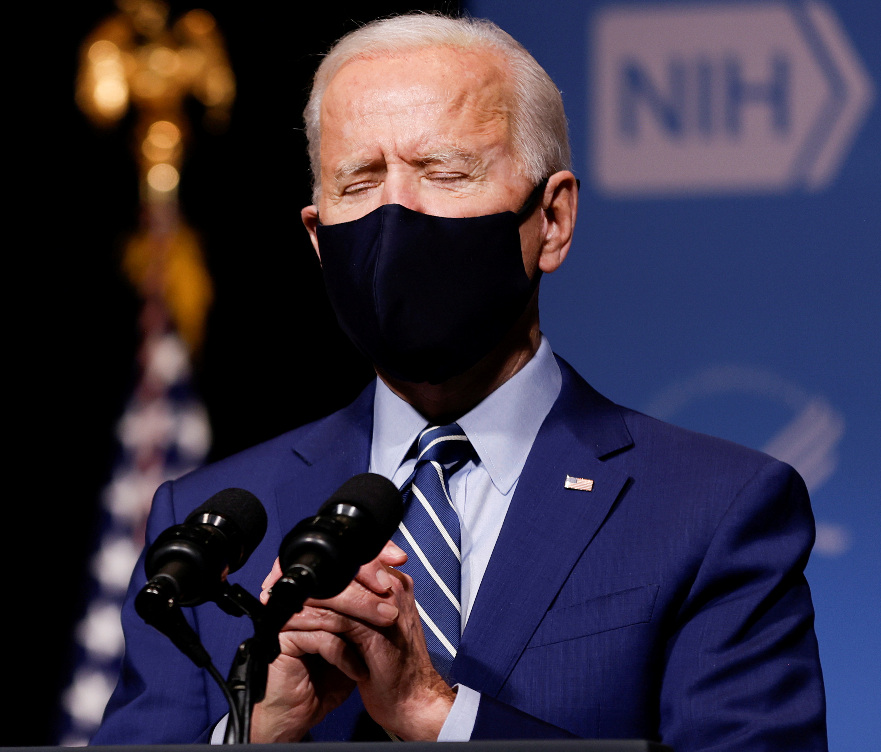 U.S. President Joe Biden visits the National Institutes of Health (NIH) in Bethesda, Maryland