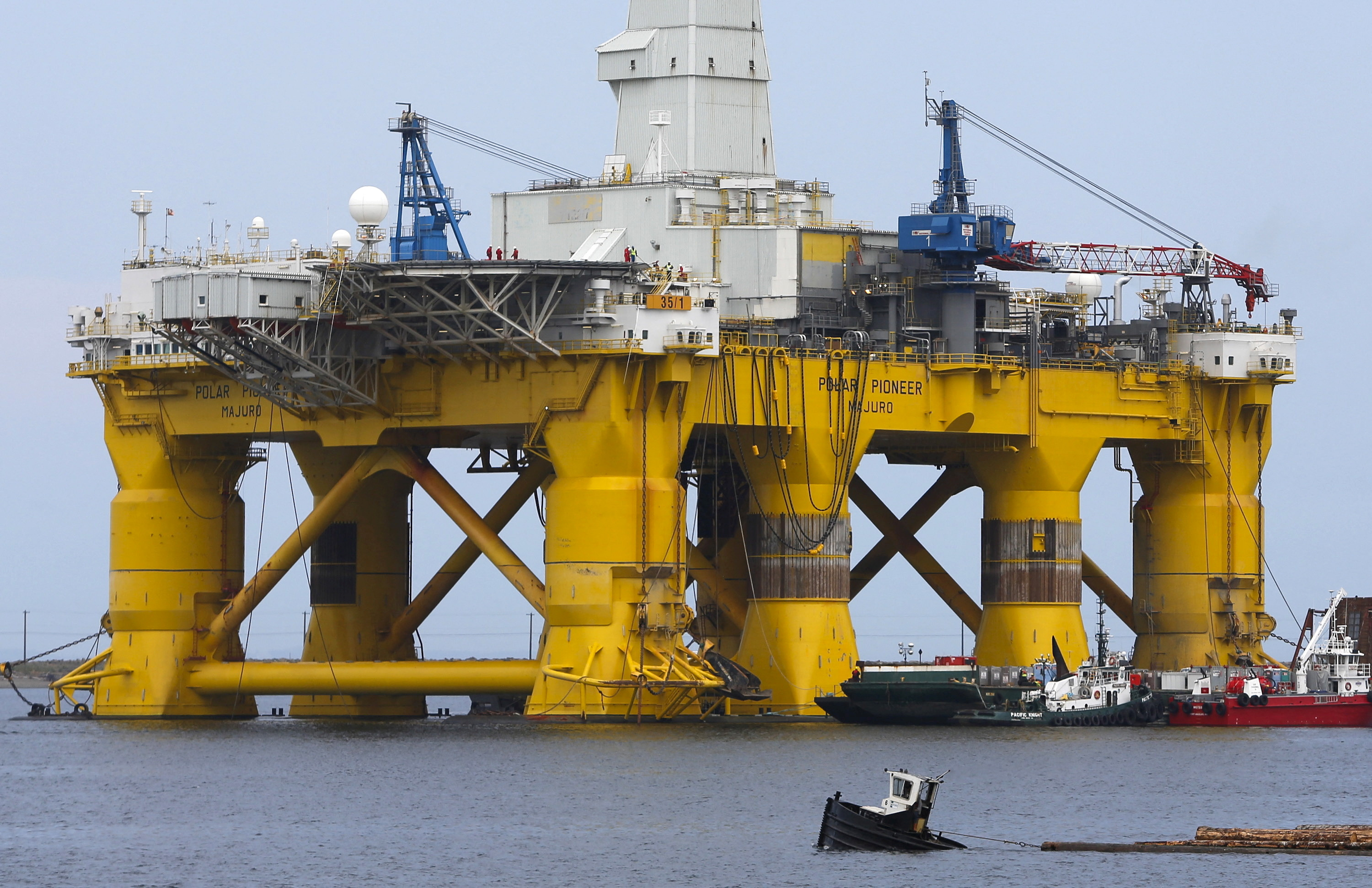 The Shell Oil Company's drilling rig Polar Pioneer is shown in Port Angeles, Washingto