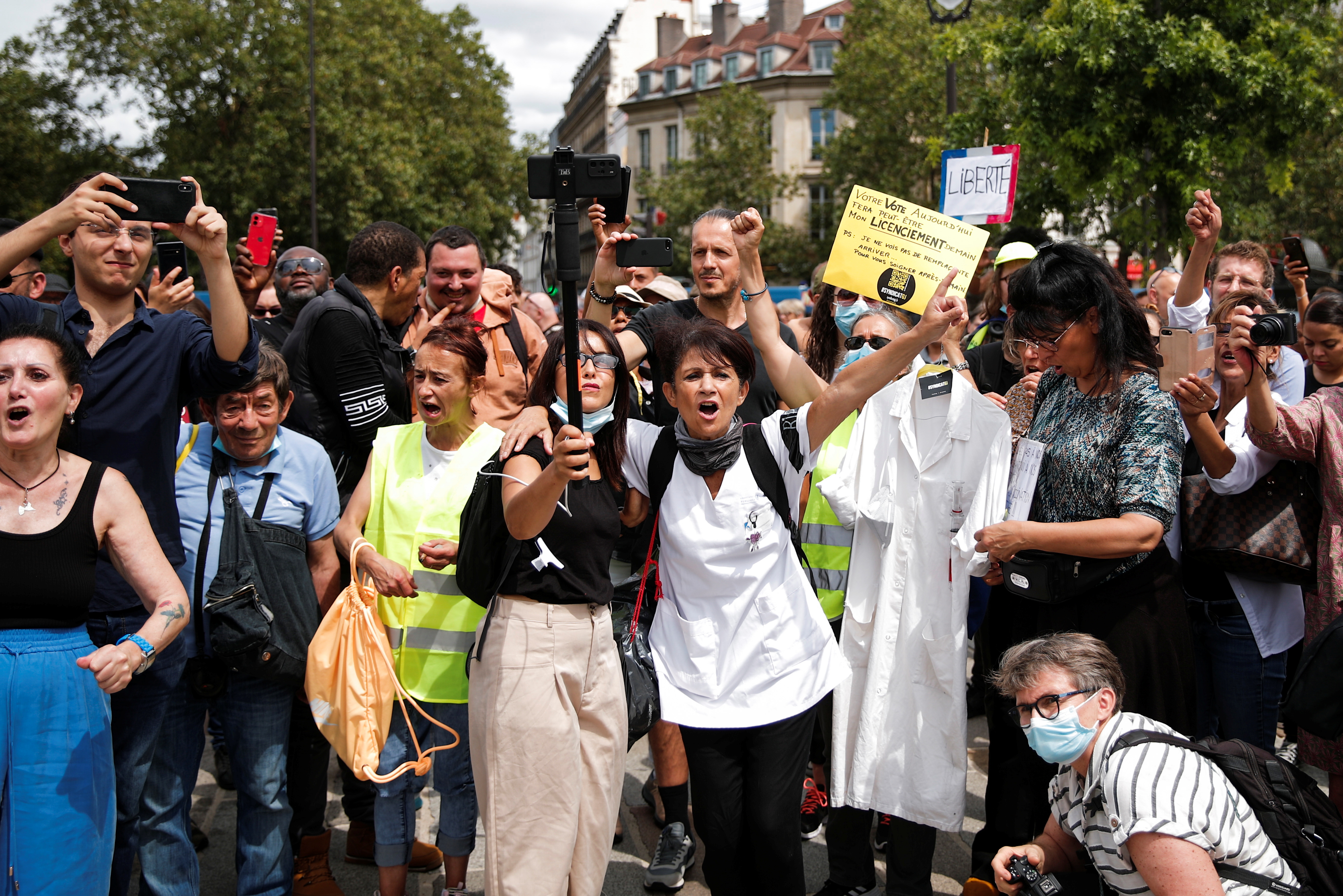 Parisians hold anti-health pass protests in France