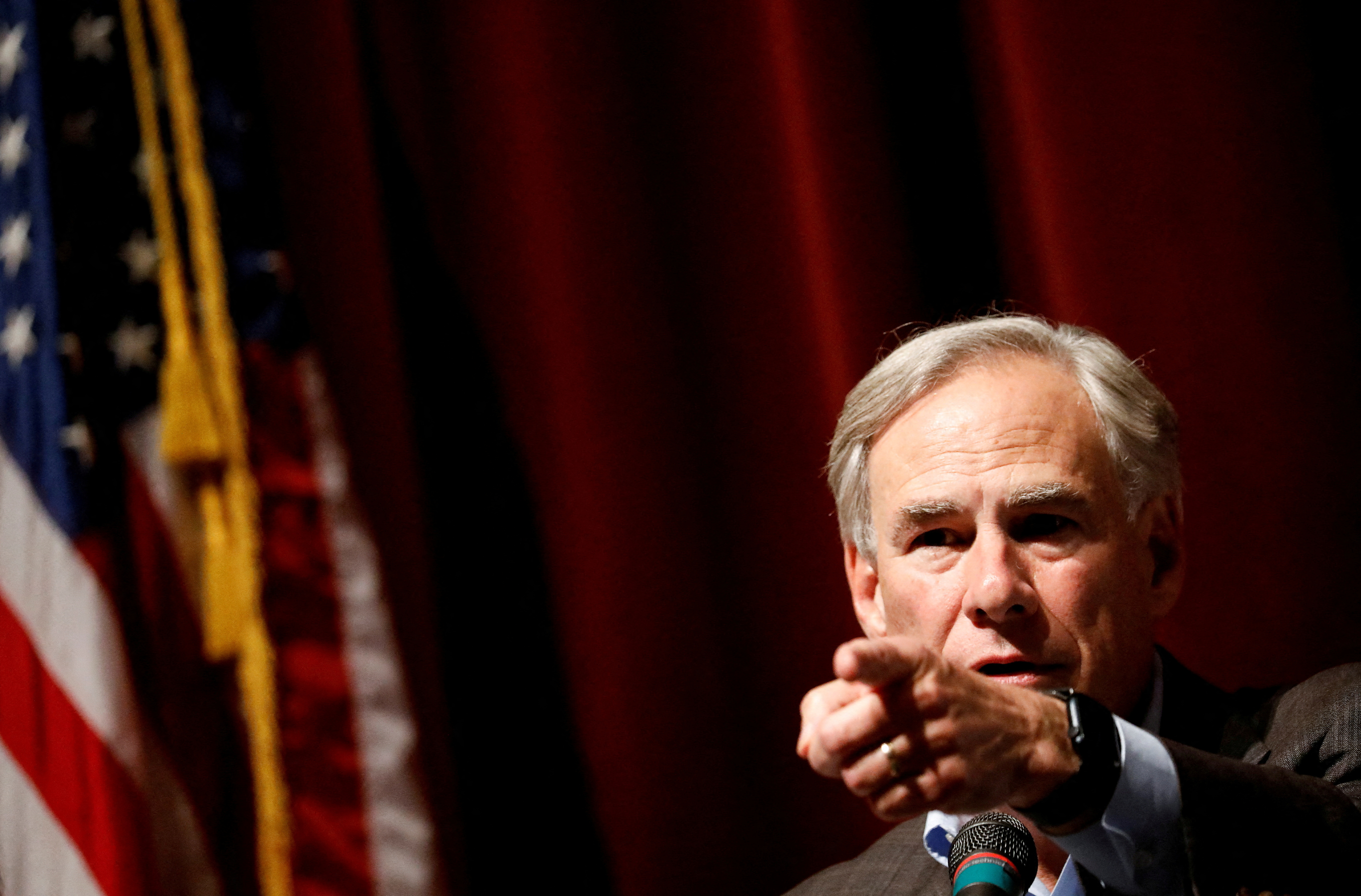 Texas Governor Greg Abbott holds a news conference