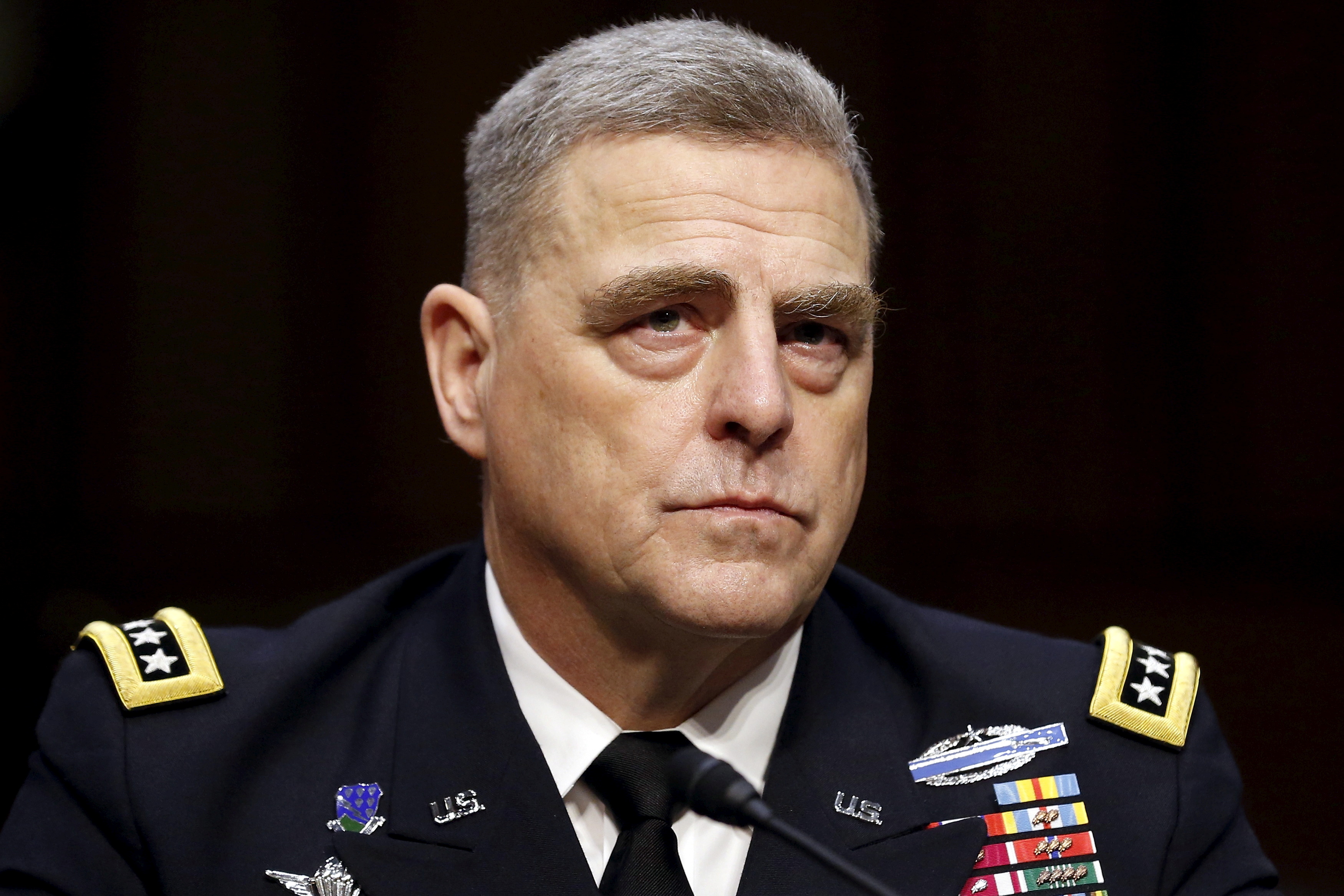 U.S. Army General Milley testifies at a Senate Armed Services Committee hearing on his nomination to become the Army's chief of staff, on Capitol Hill in Washington