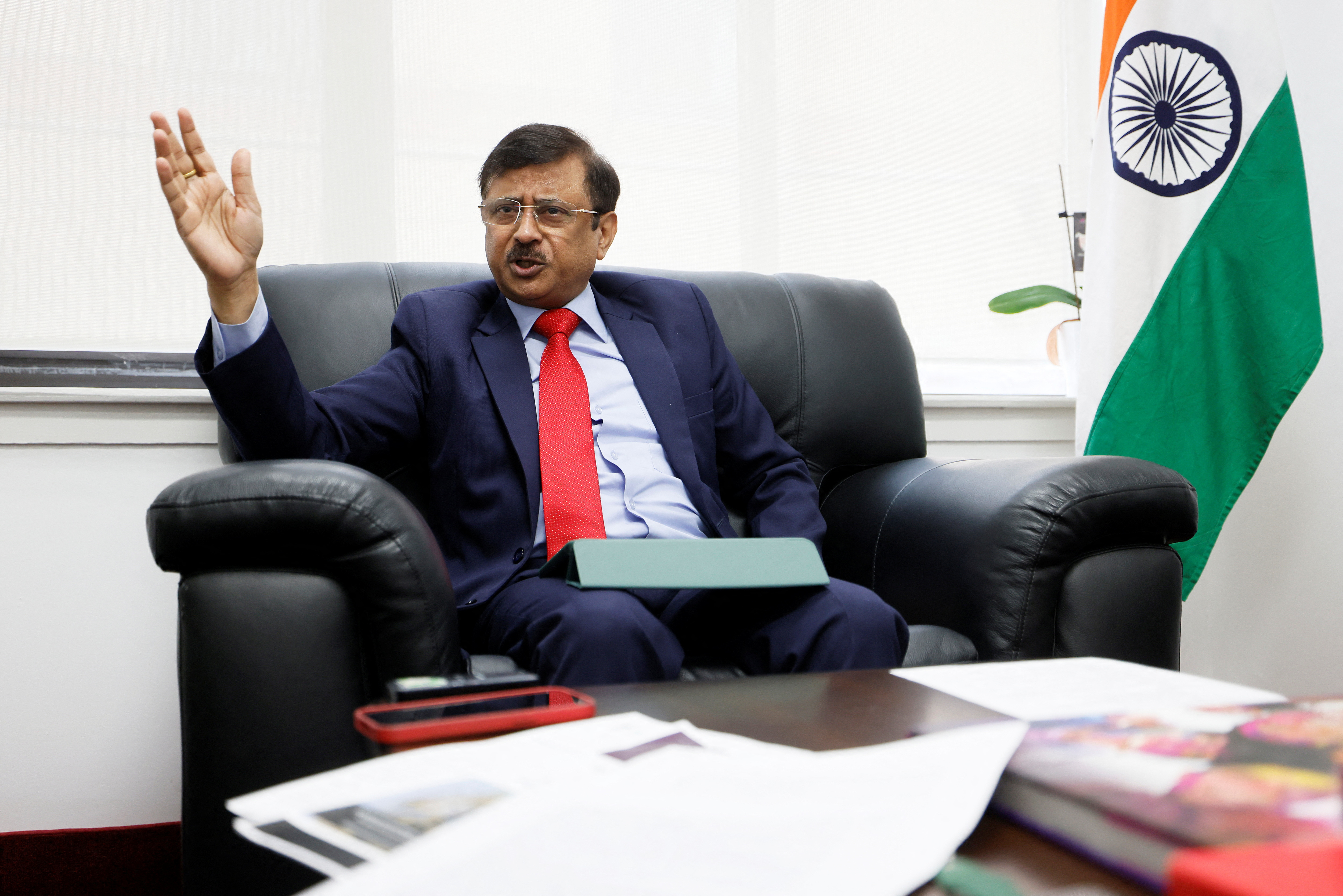 High Commissioner of India to Canada Sanjay Kumar Verma speaks during an interview in Ottawa