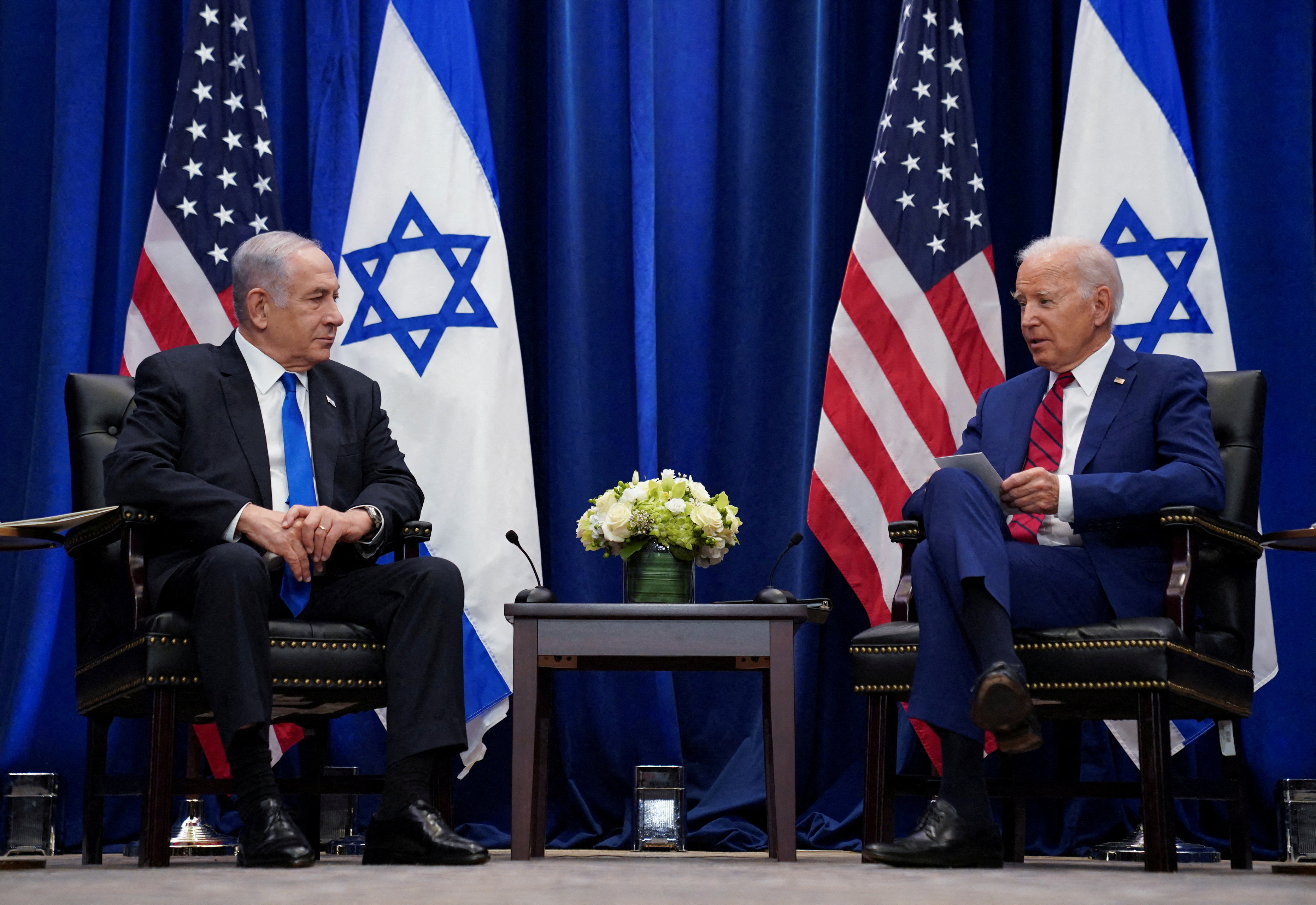 Ο πρόεδρος των ΗΠΑ Μπάιντεν συναντά τον Πρόεδρο του Ισραήλ Νετανιάχου κατά τη διάρκεια της Γενικής Συνέλευσης των Ηνωμένων Εθνών στη Νέα Υόρκη