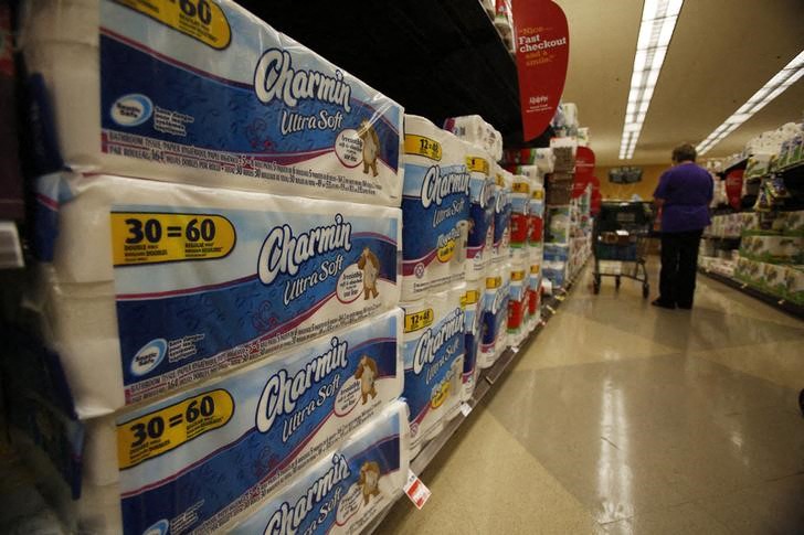 Charmin toilet paper, a product distributed by Procter & Gamble, is pictured on sale at a Ralphs grocery store in Pasadena