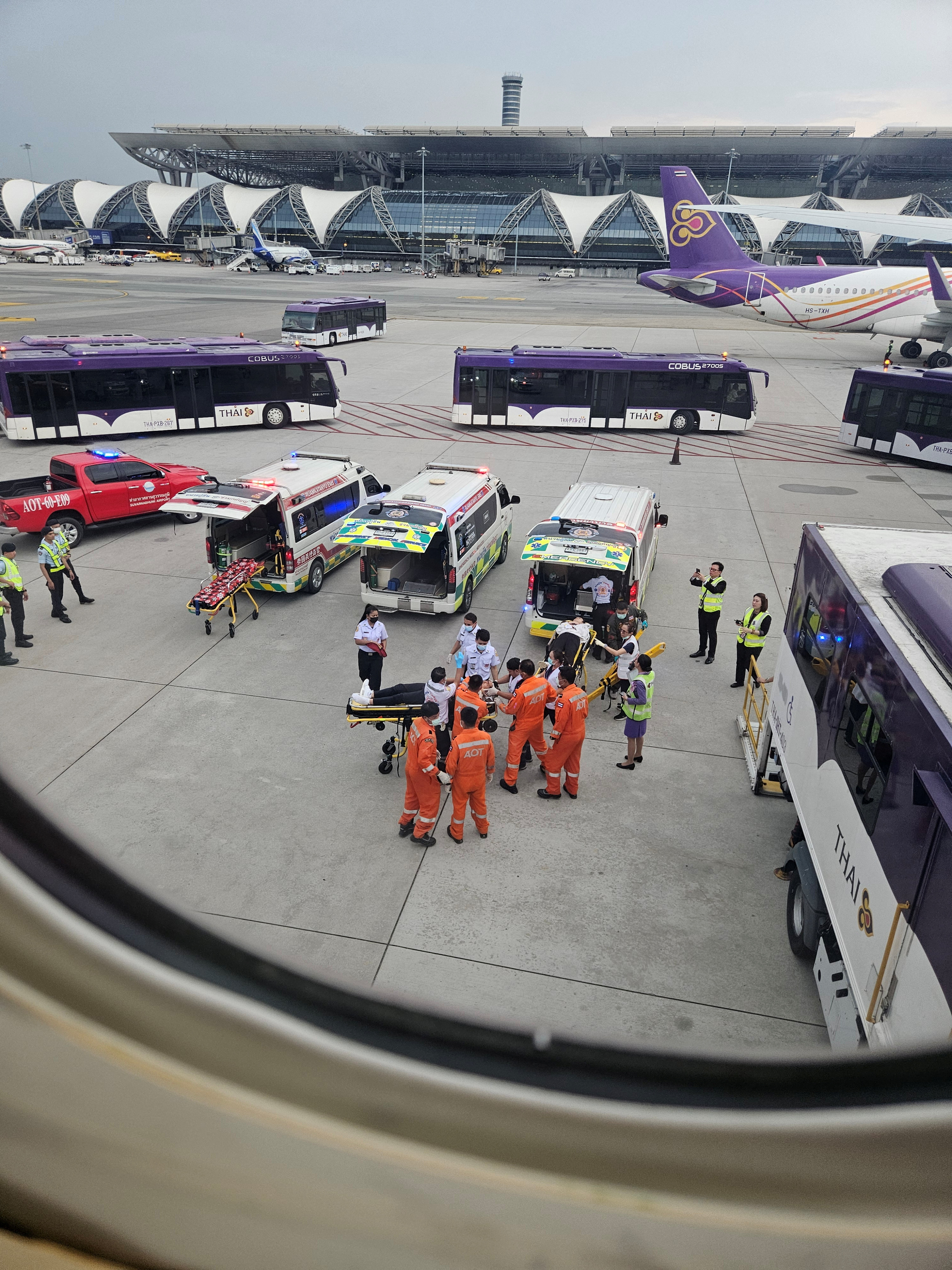 Emergency landing at Bangkok's Suvarnabhumi International Airport, in Bangkok