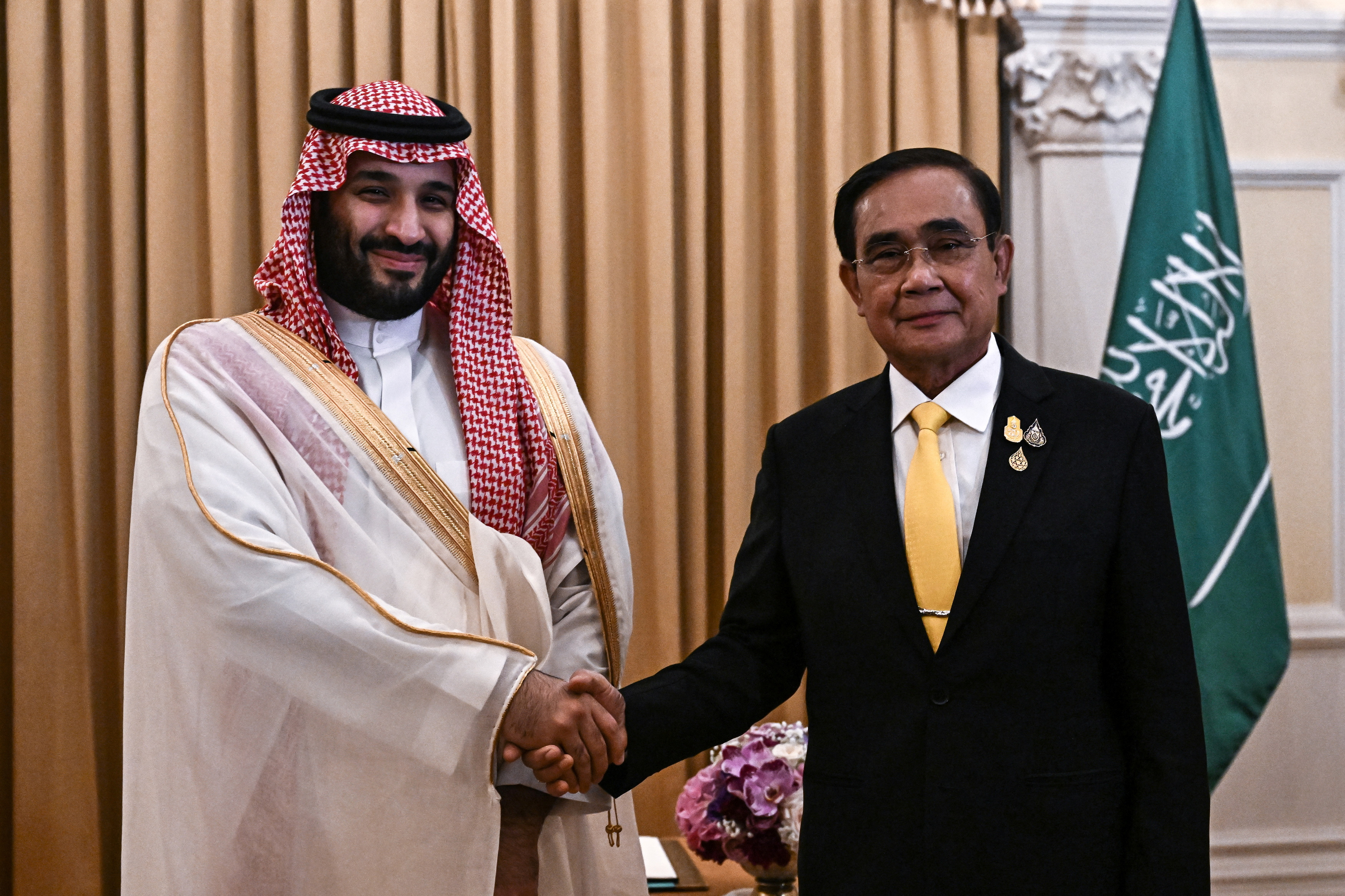 Saudi Crown Prince Mohammed bin Salman meets Thailand's Prime Minister Prayut Chan-o-cha at Goverment House in Bangkok