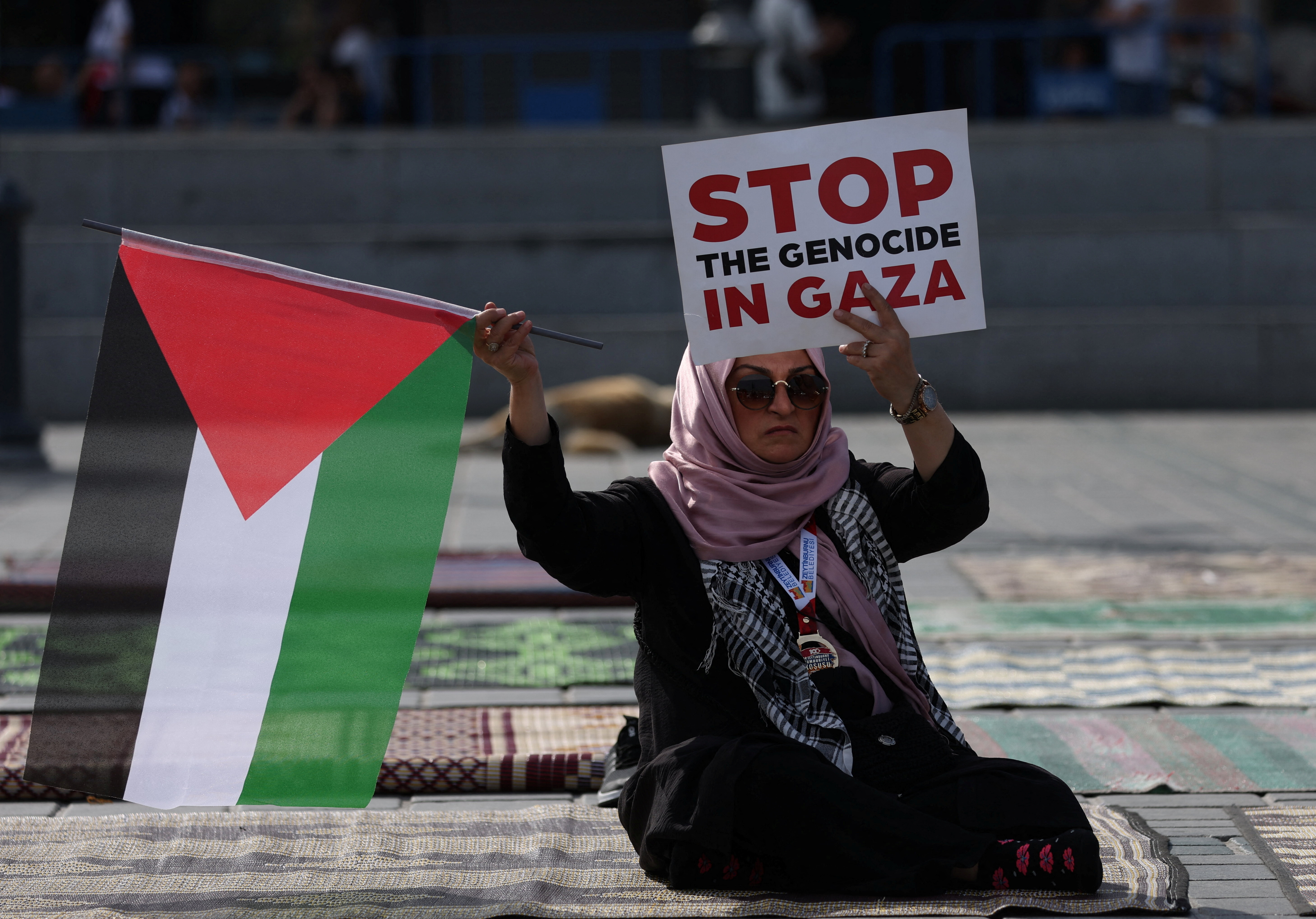 Protest in solidarity with Palestinians, in Istanbul