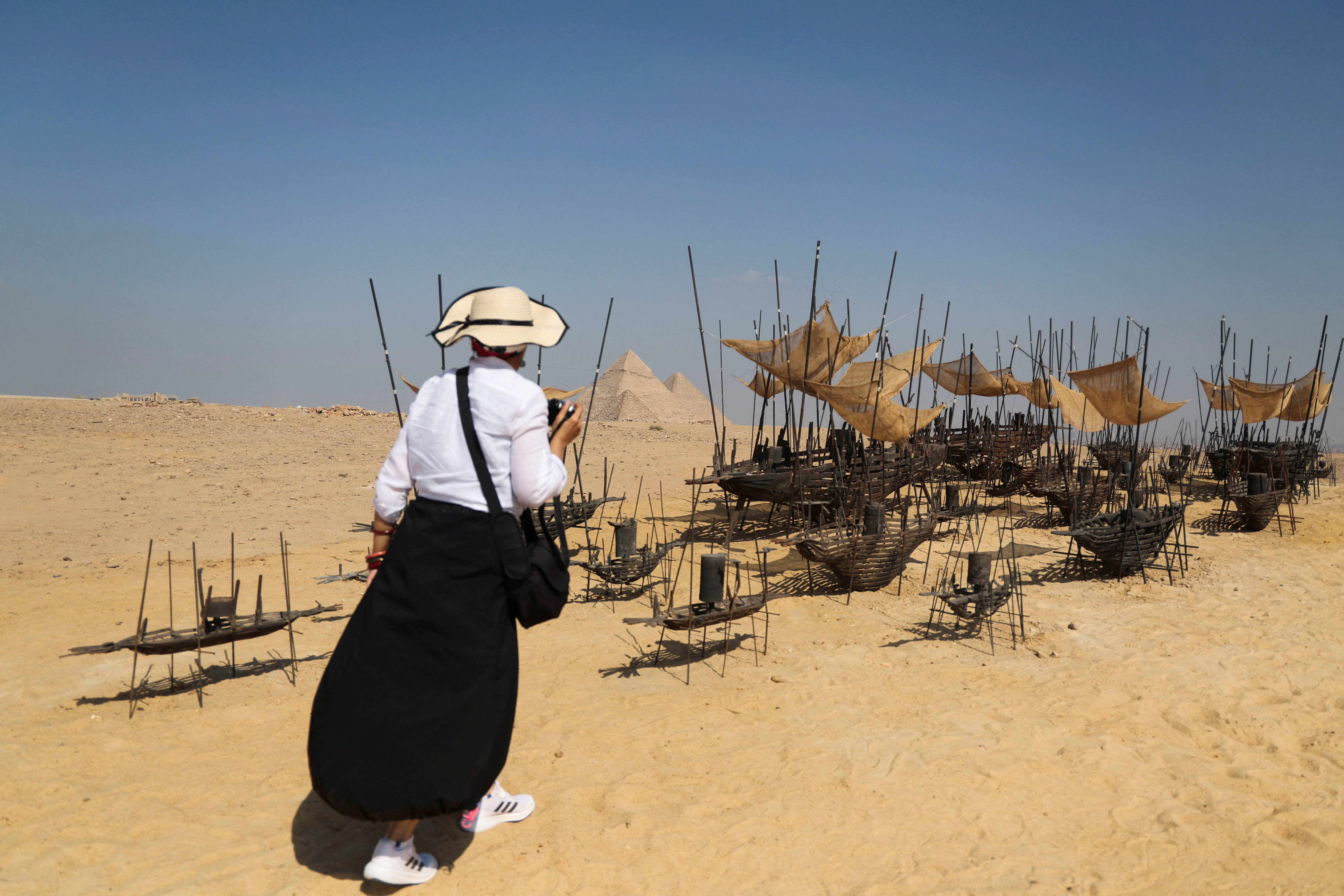 Egypt's famed Giza Pyramids transformed into open-air