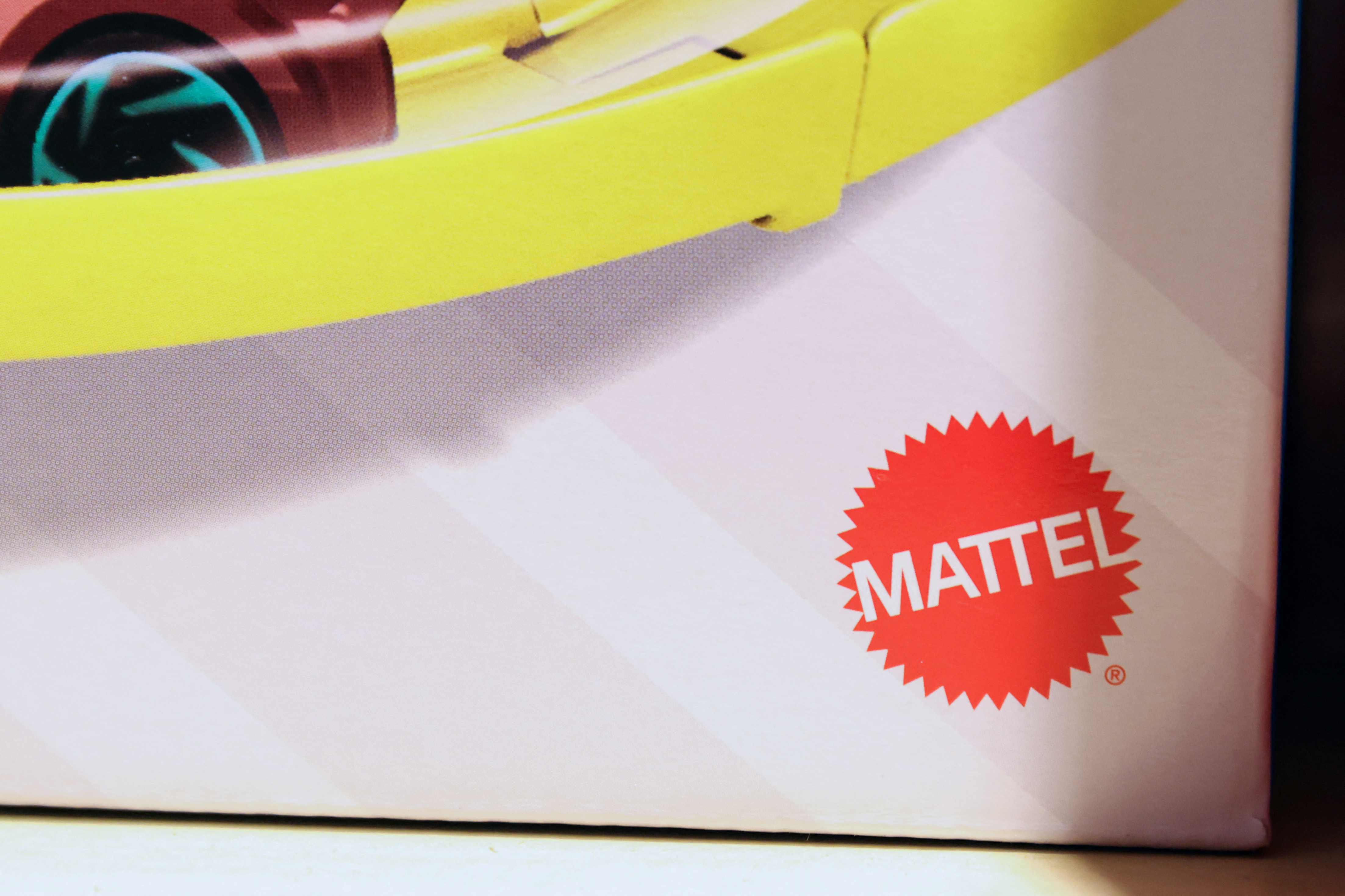The Mattel logo is seen on a toy for sale in the Kidding Around toy store Manhattan, New York City