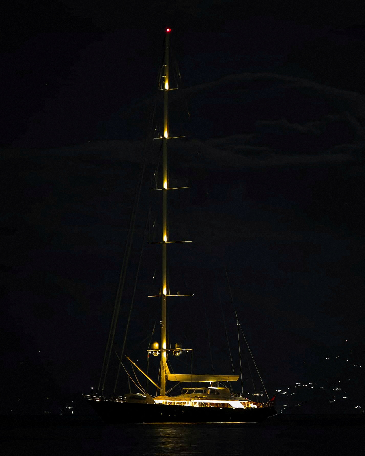 Bayesian, a 56-meter-long sailboat, which later sank off the Sicilian capital Palermo, is seen in Santa Flavia