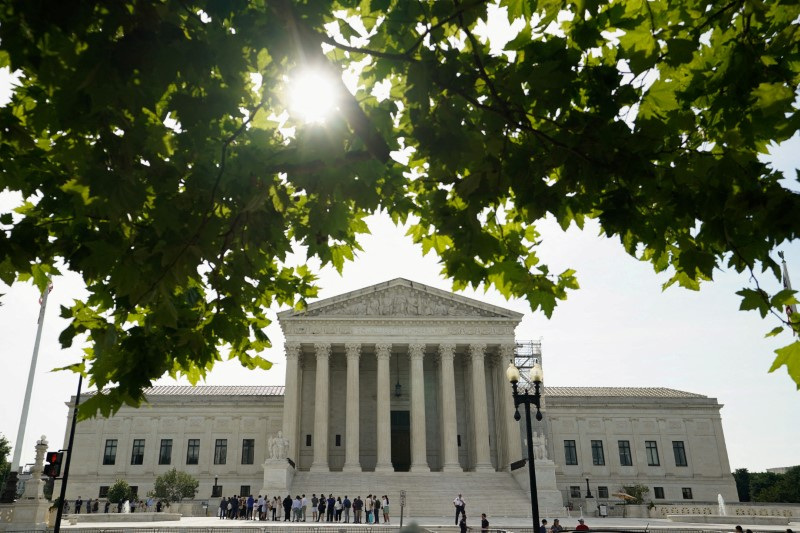 People line up to get into the U.S. Supreme Court in Washington