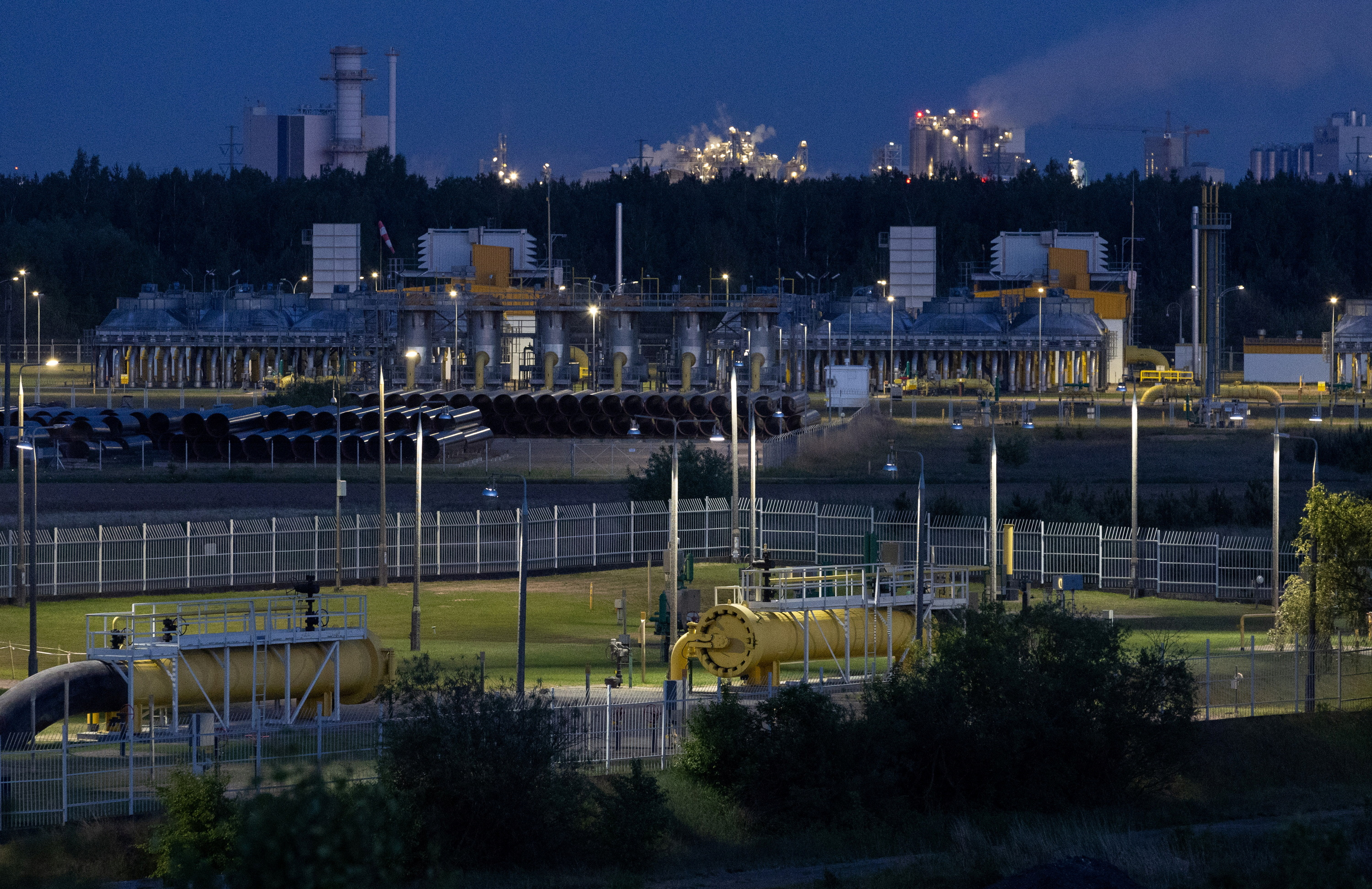 A view of the gas compressor station in Gabinek near Wloclawek