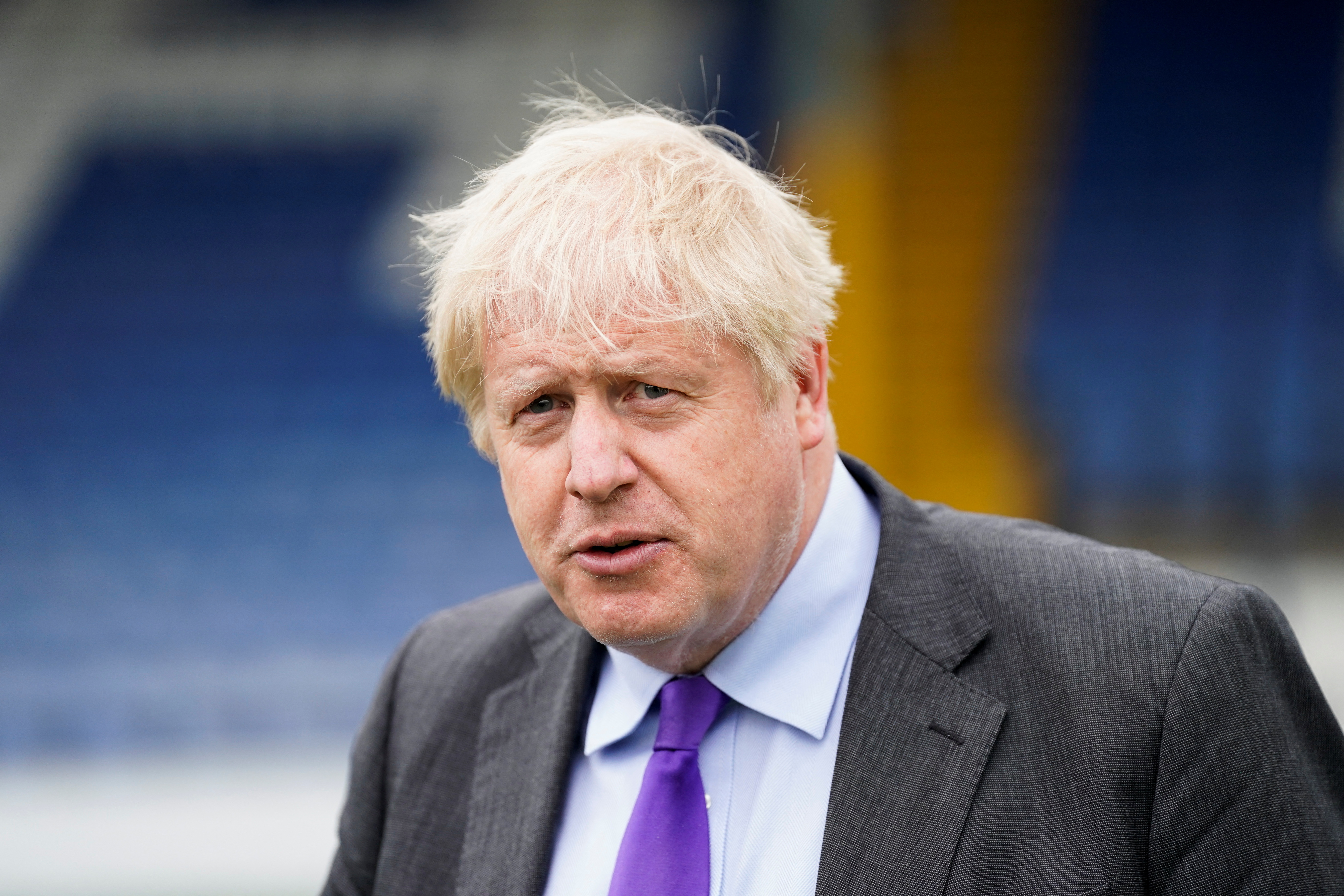 British Prime Minister Boris Johnson visits Bury FC