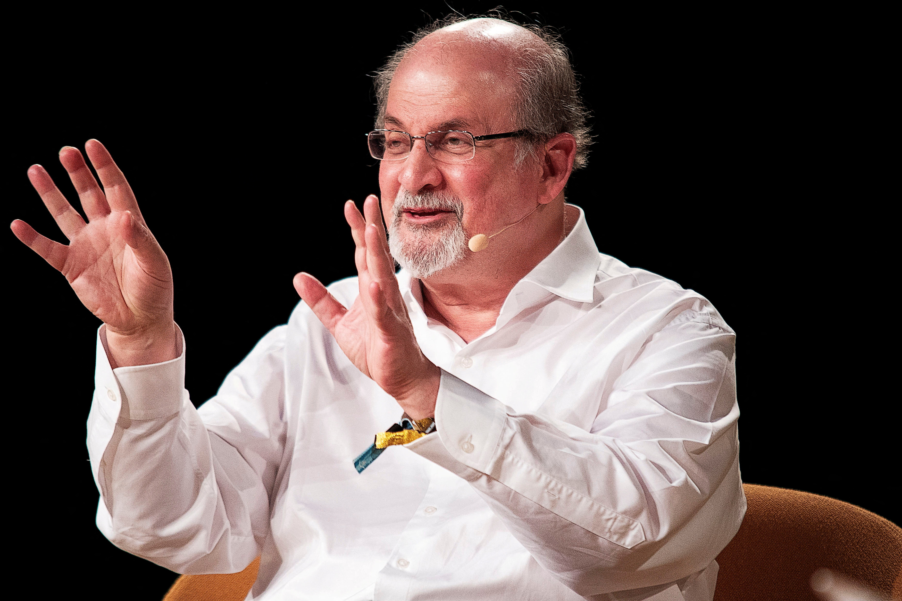The writer Salman Rushdie interviewed during Heartland Festival in Kvaerndrup