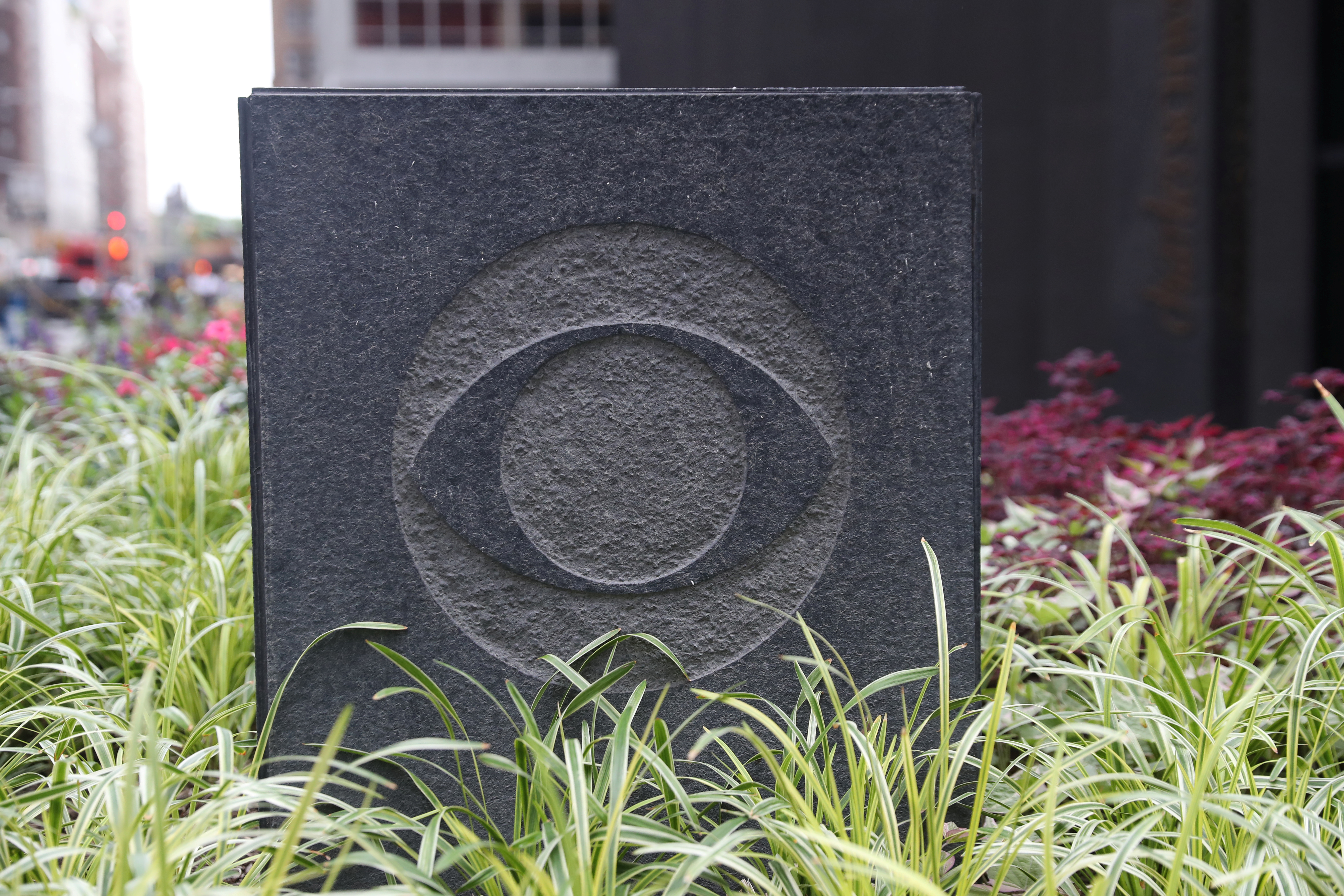 The CBS Broadcast logo is seen outside their headquarters in Manhattan