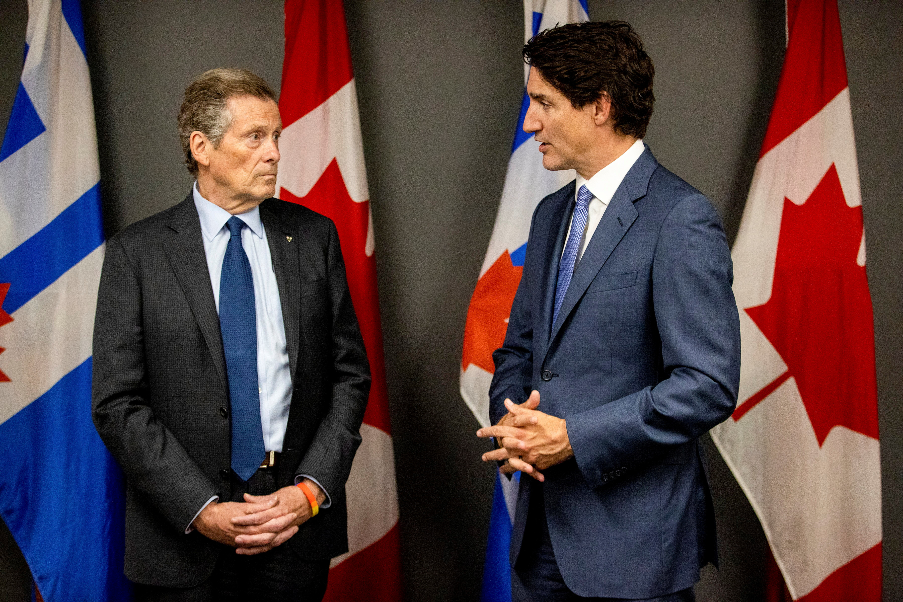 Canada's Prime Minister Justin Trudeau meets with Toronto Mayor John Tory