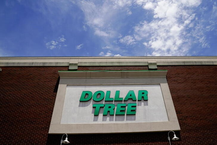 The Dollar Tree sign is seen outside the store in Washington