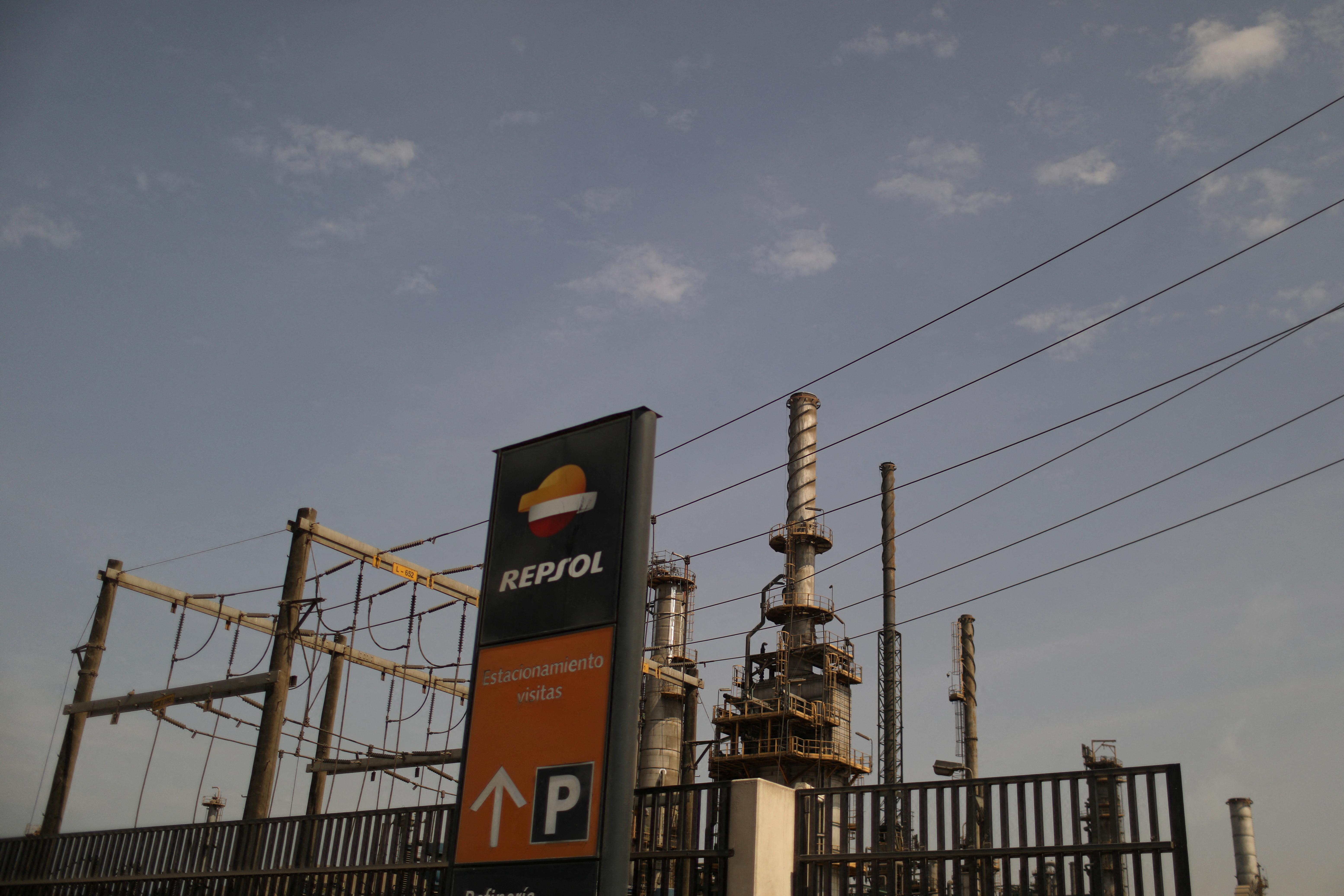 A view shows the Repsol's La Pampilla refinery in Ventanilla