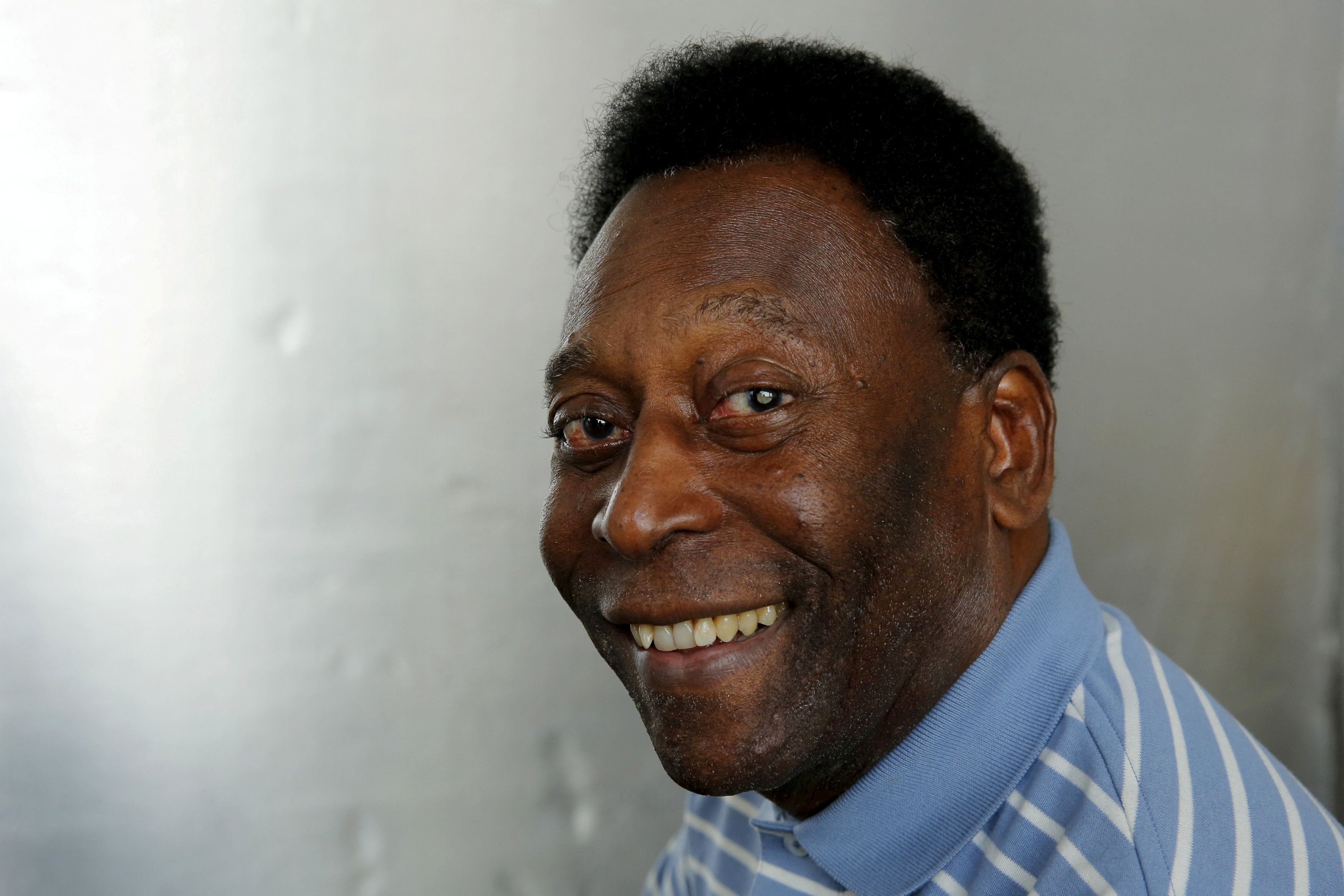 Legendary Brazilian soccer player Pele poses for a portrait during an interview in New York