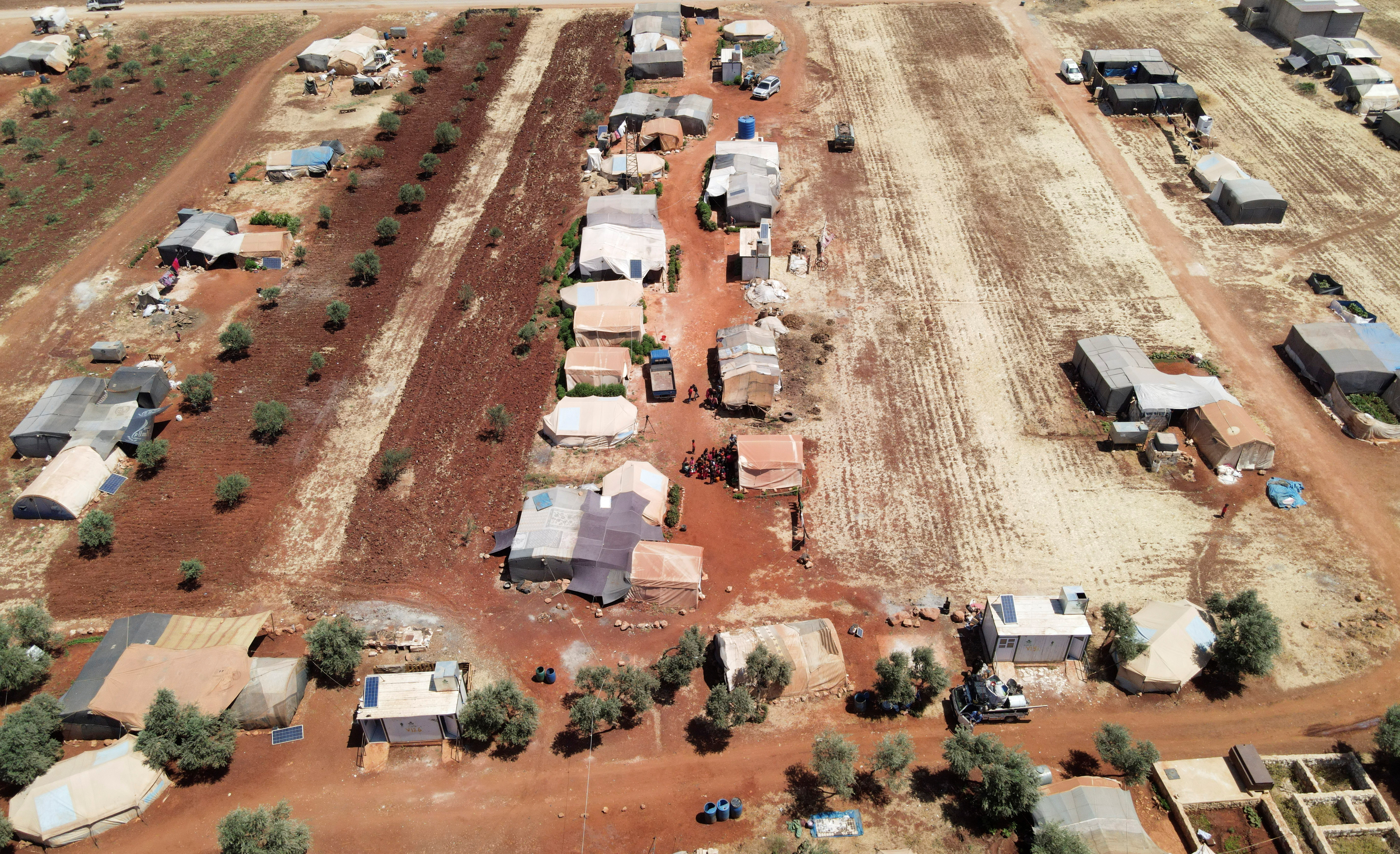 A view shows tents at a camp for internally displaced people in northern Idlib