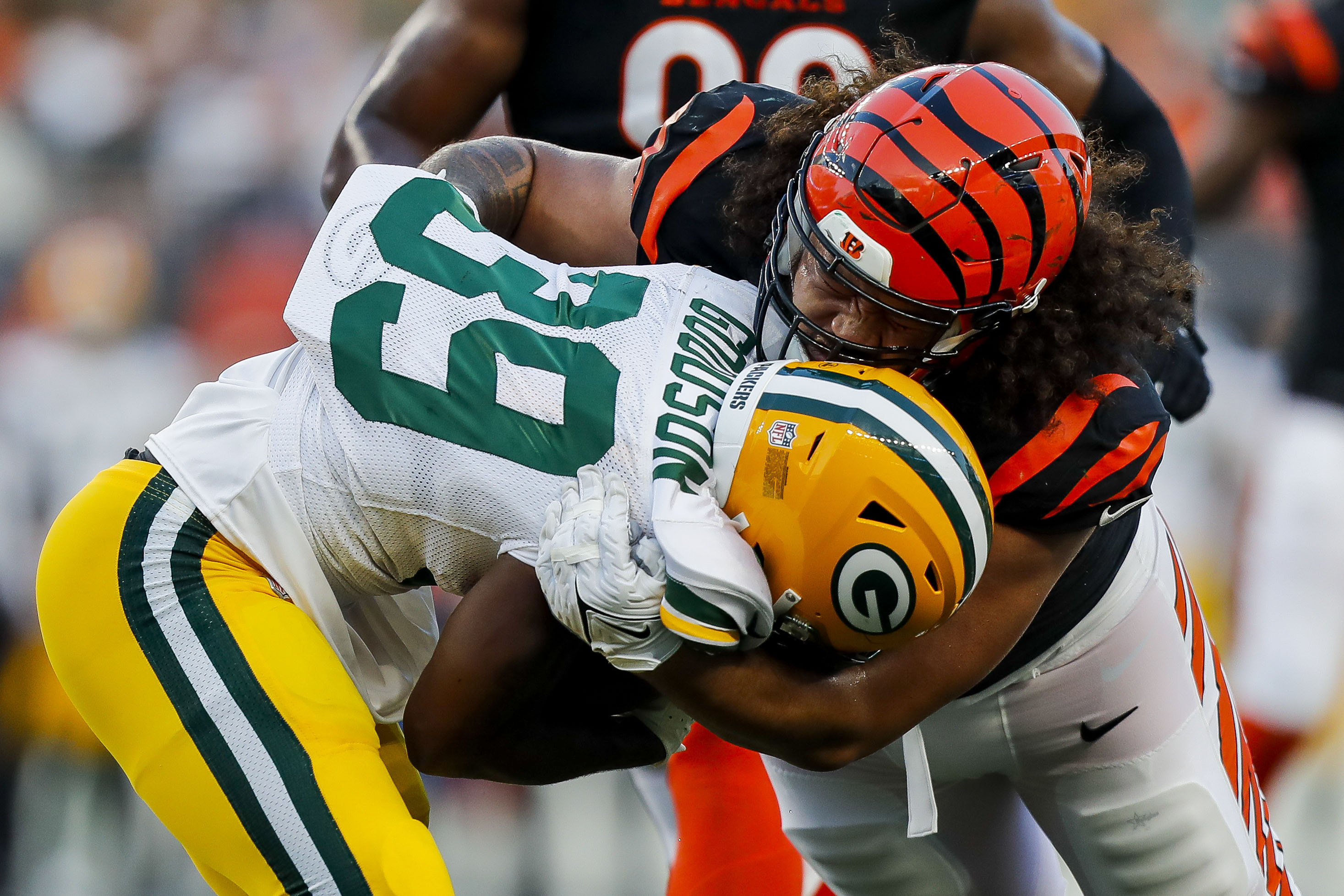 Emanuel Wilson of the Green Bay Packers rushes the ball against