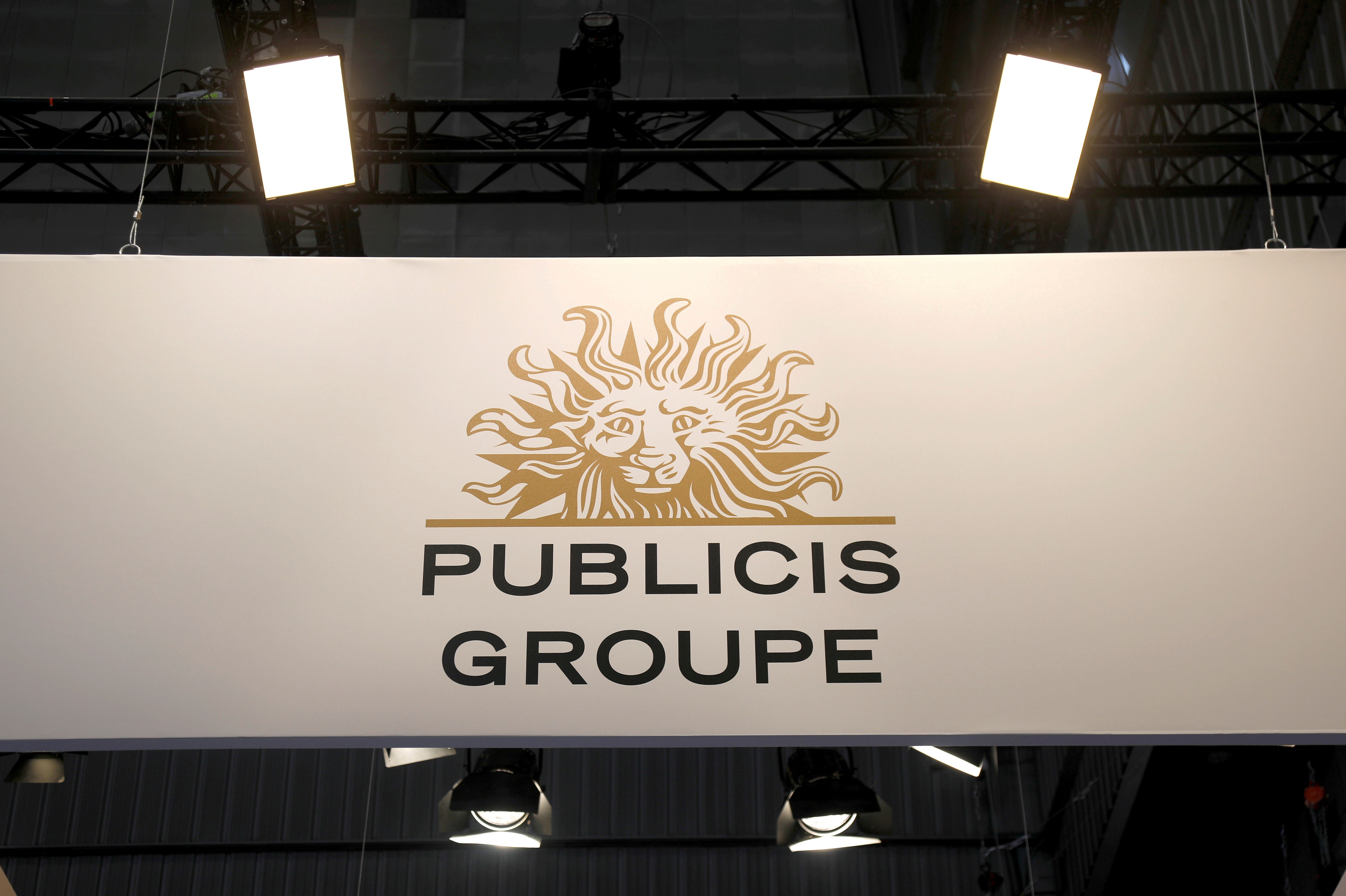FILE PHOTO: Logo of Publicis is seen at VivaTech fair in Paris