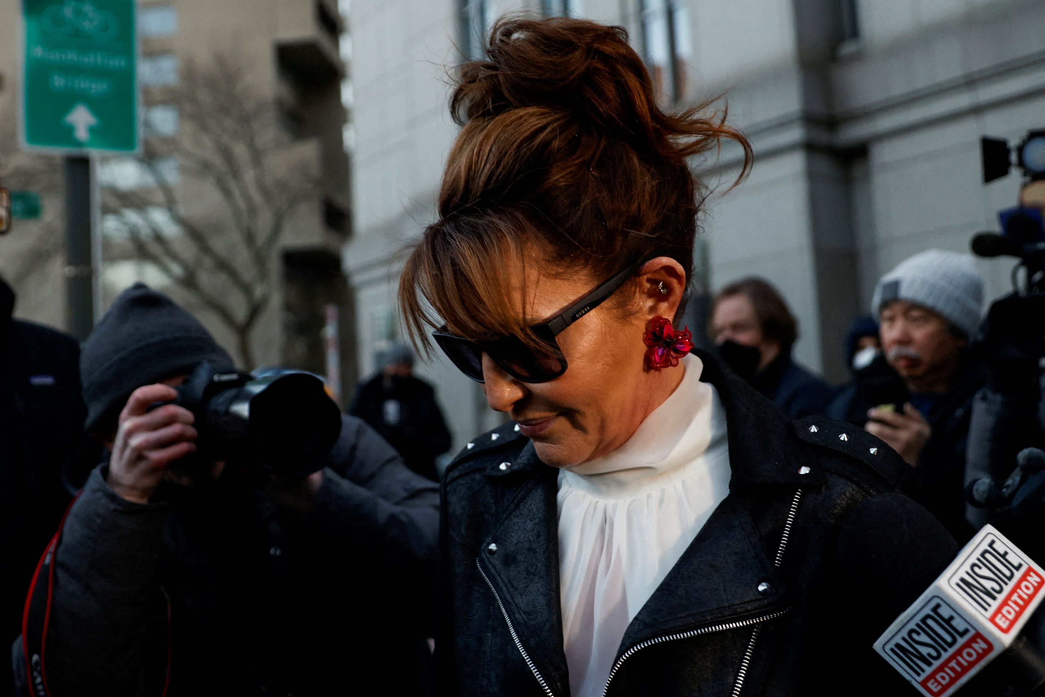 Sarah Palin, 2008 Republican vice presidential candidate and former Alaska governor, exits the United States Courthouse in New York