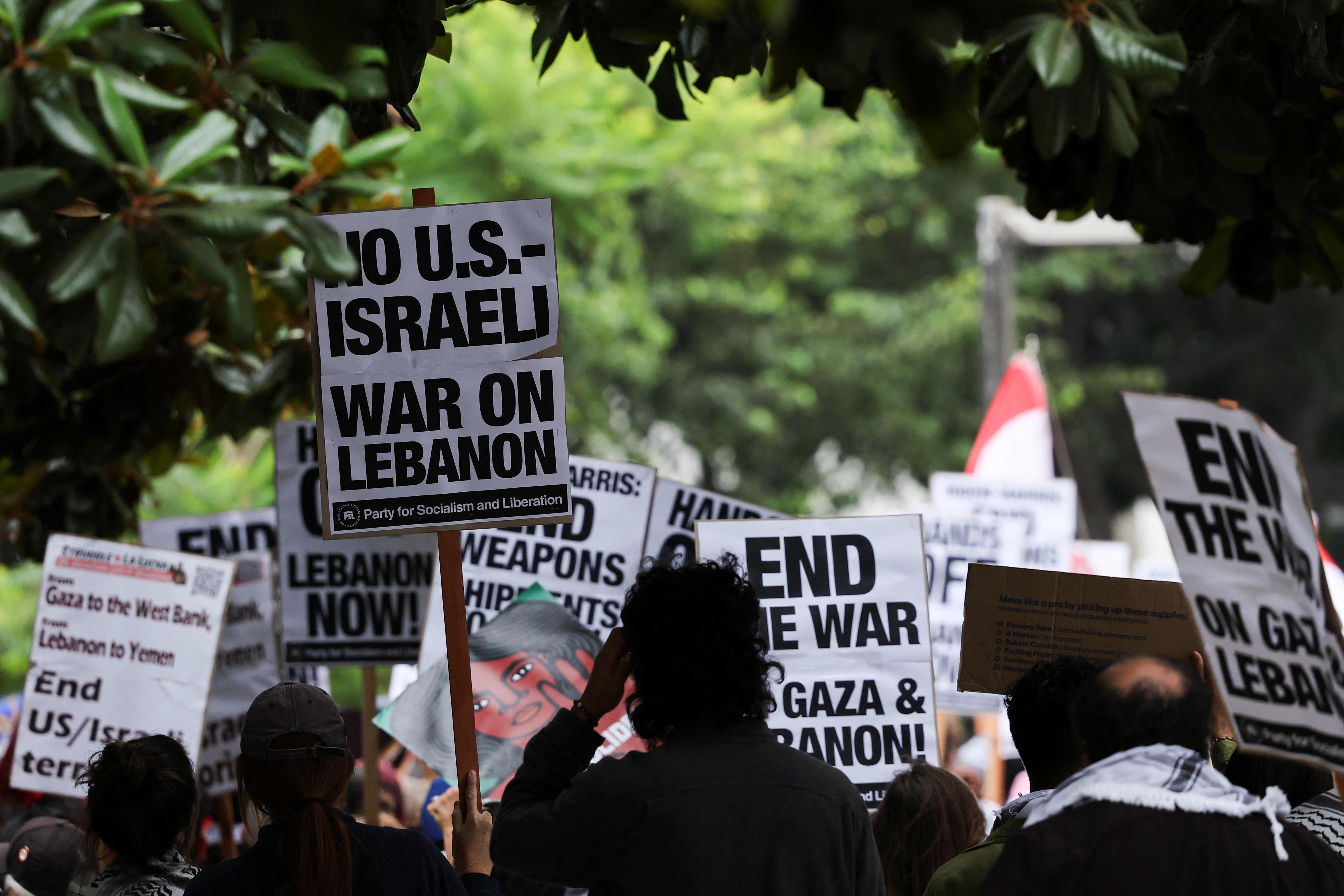 Demonstrators protest Israel's attacks in Lebanon, in Los Angeles