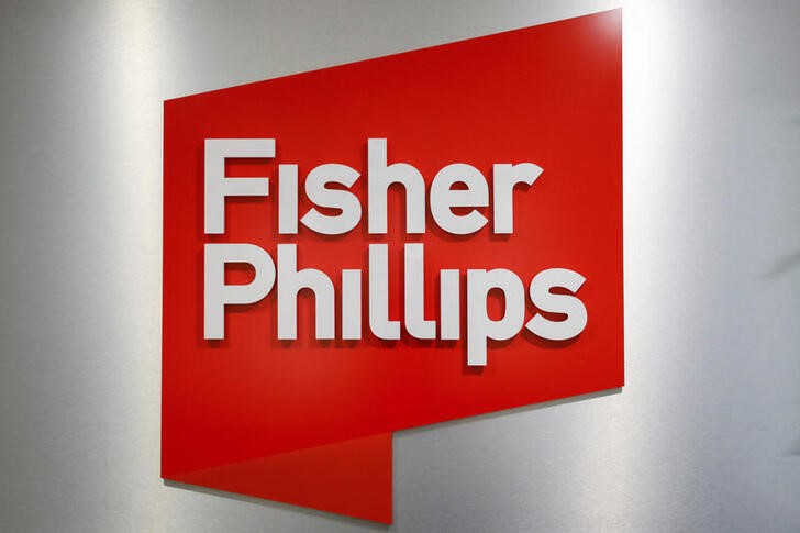 The logo of law firm Fisher Phillips is seen at their office in New Providence, New Jersey