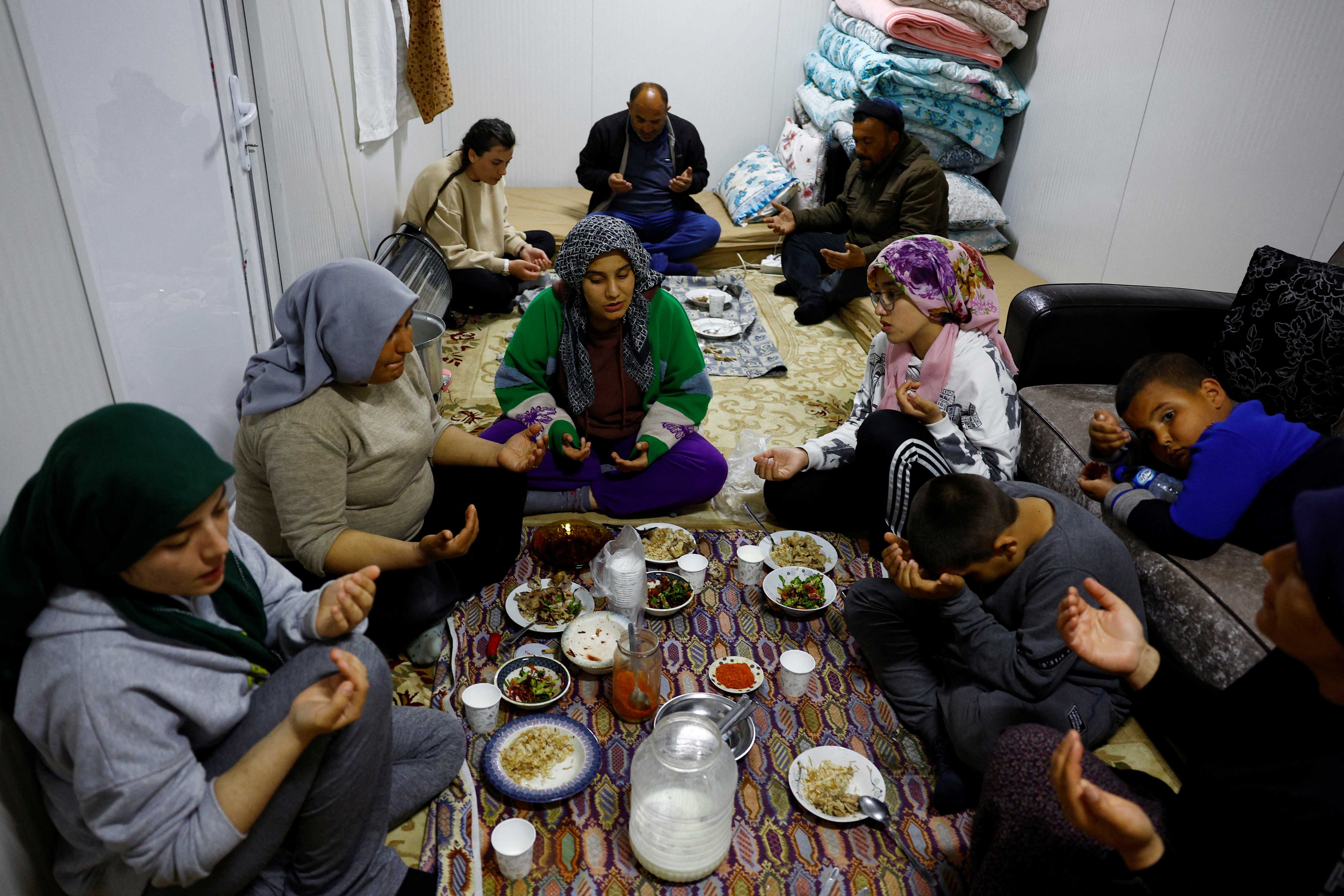 Survivors in the aftermath of the deadly earthquake in Nurdagi
