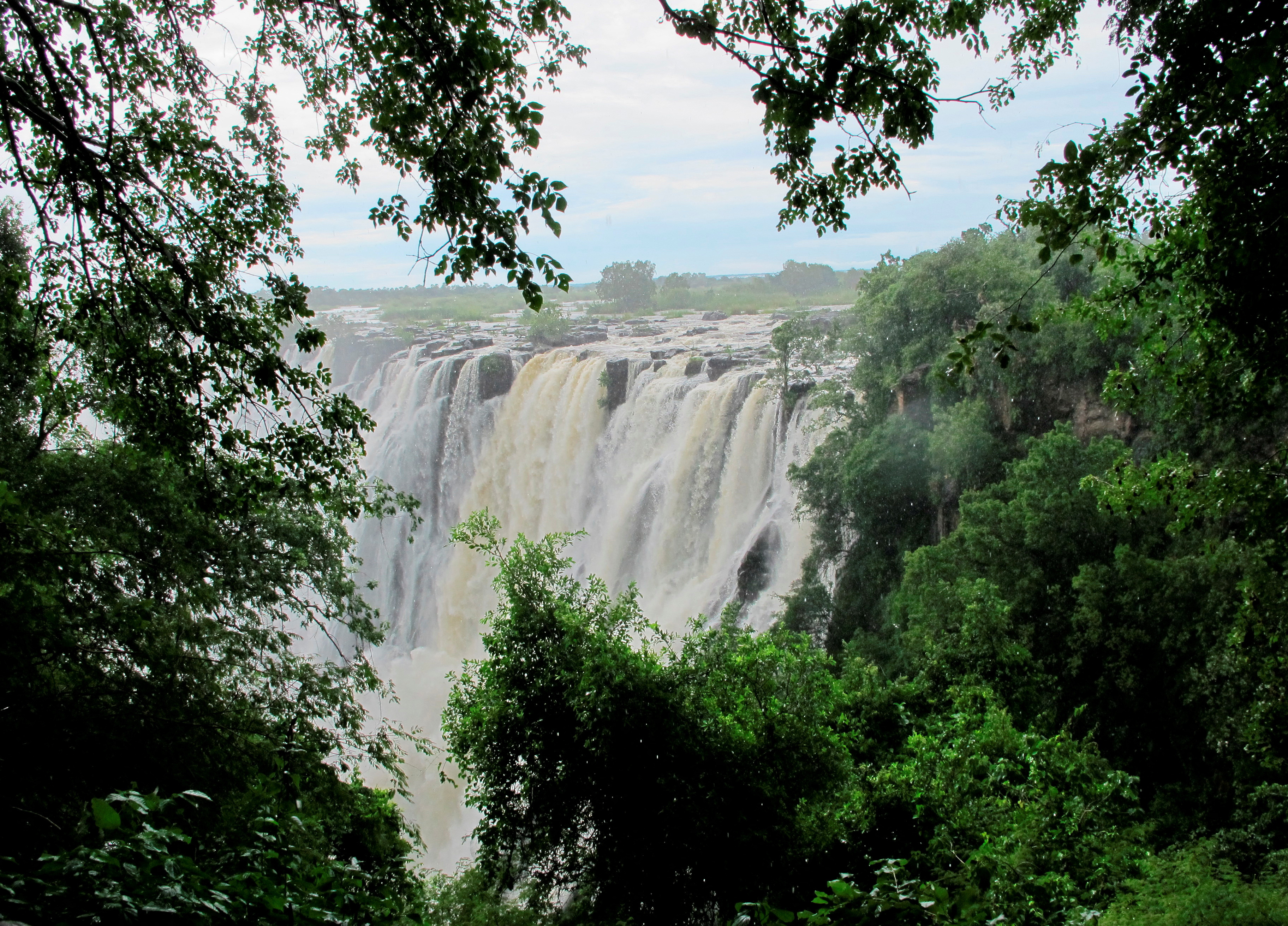 A general view of the Victoria Falls on the Zambezi River which forms the border between Zambia and Zimbabwe
