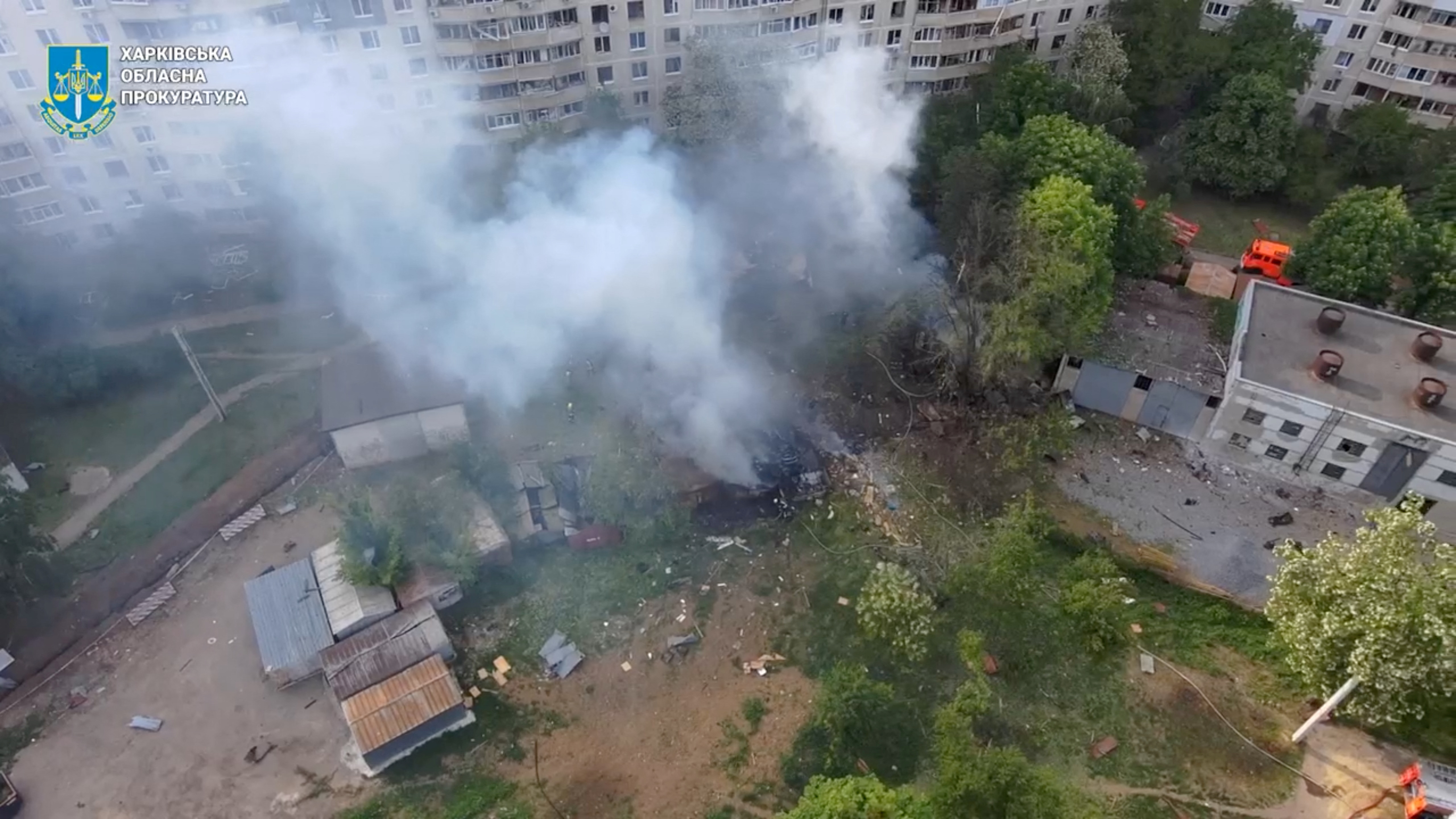 Smoke rises in the aftermath of a Russian strike, amid Russia's attack on Ukraine, in Kharkiv