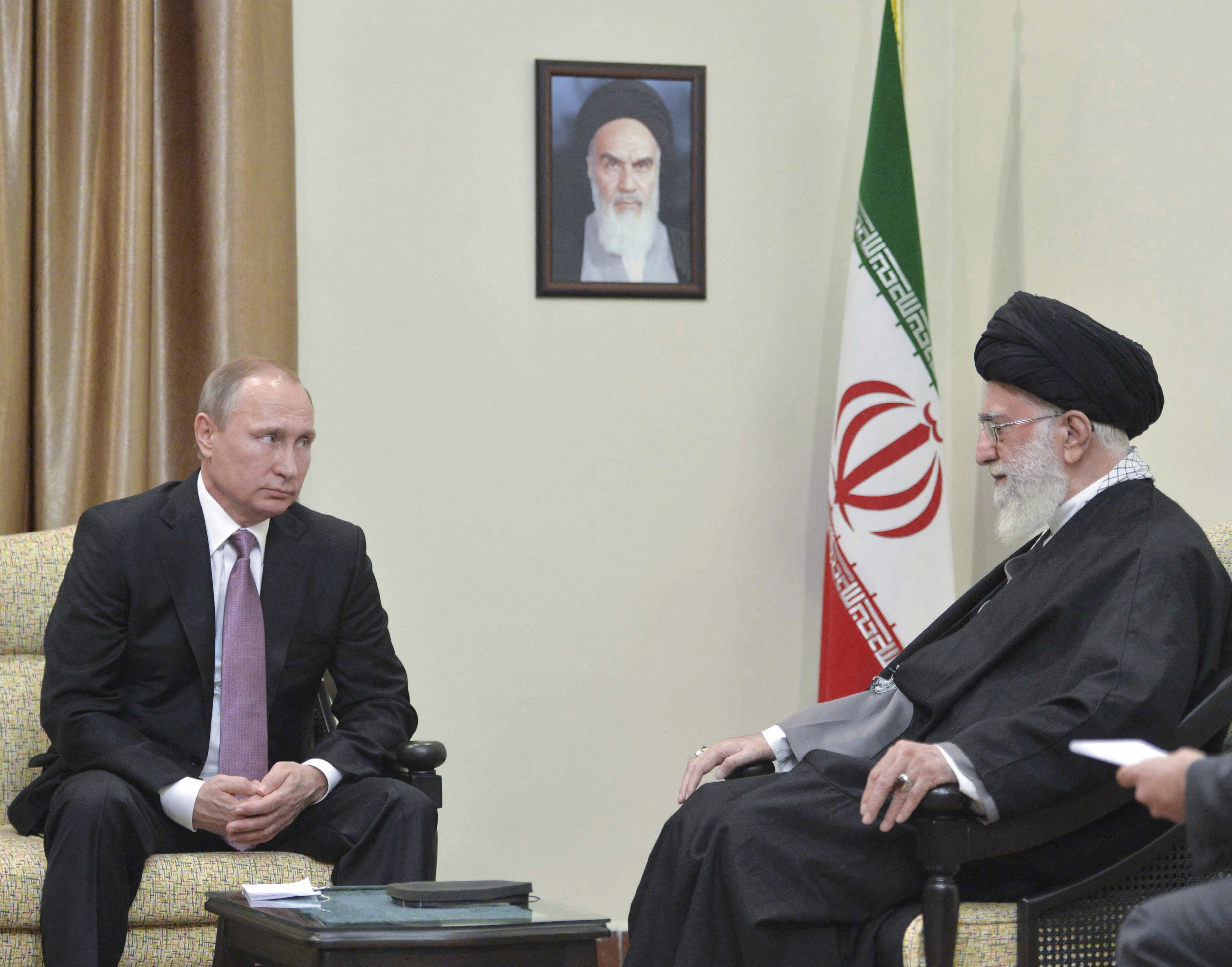 Russia's President Vladimir Putin meets with Iran's Supreme Leader Ayatollah Ali Khamenei in Tehran