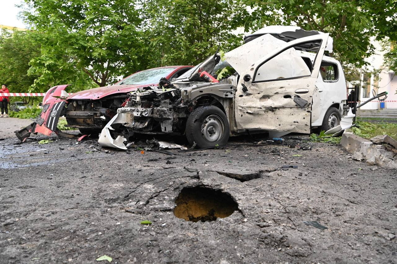 Aftermath of a shelling in Belgorod