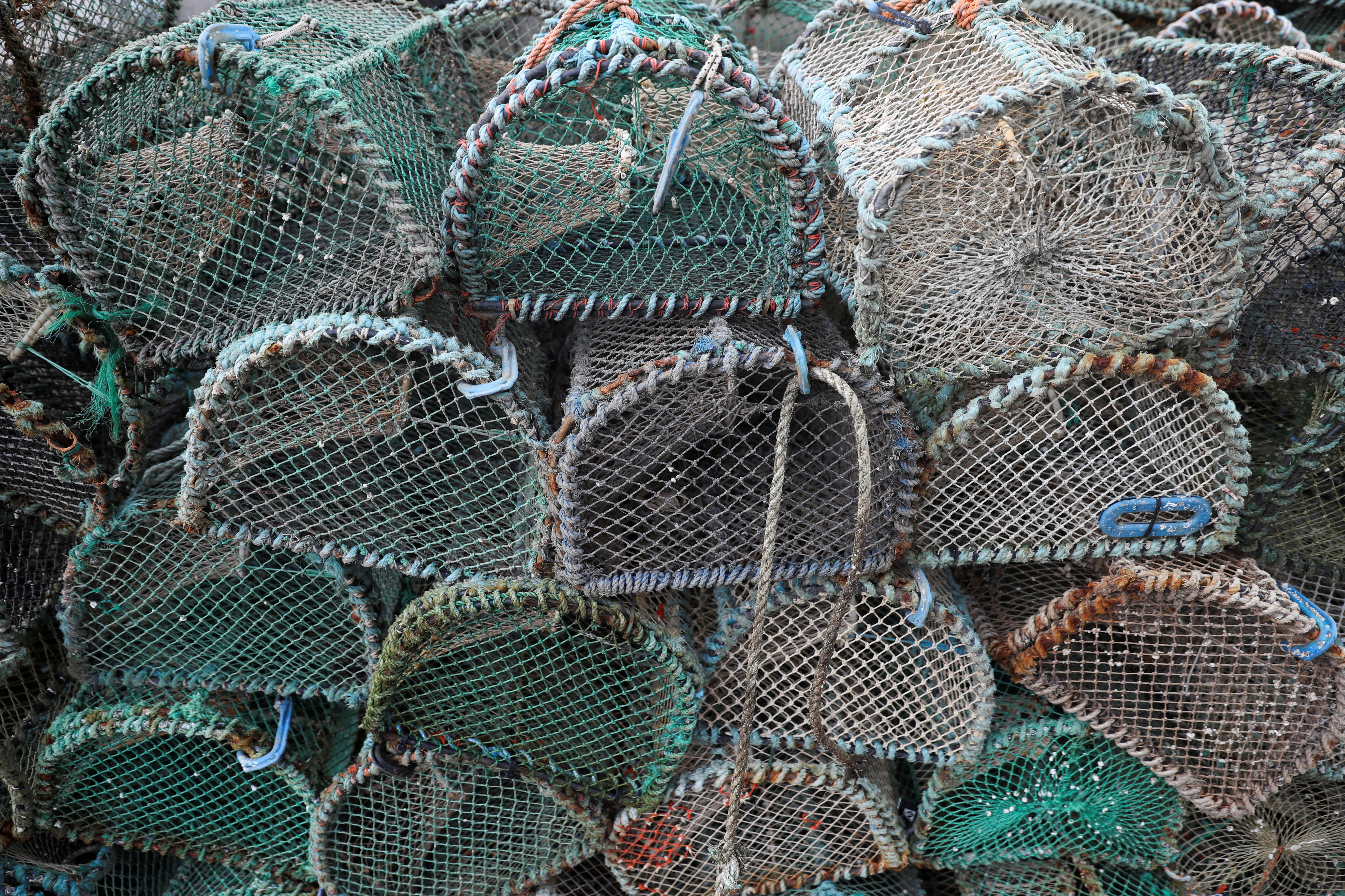 Fishing creels are seen near Oban