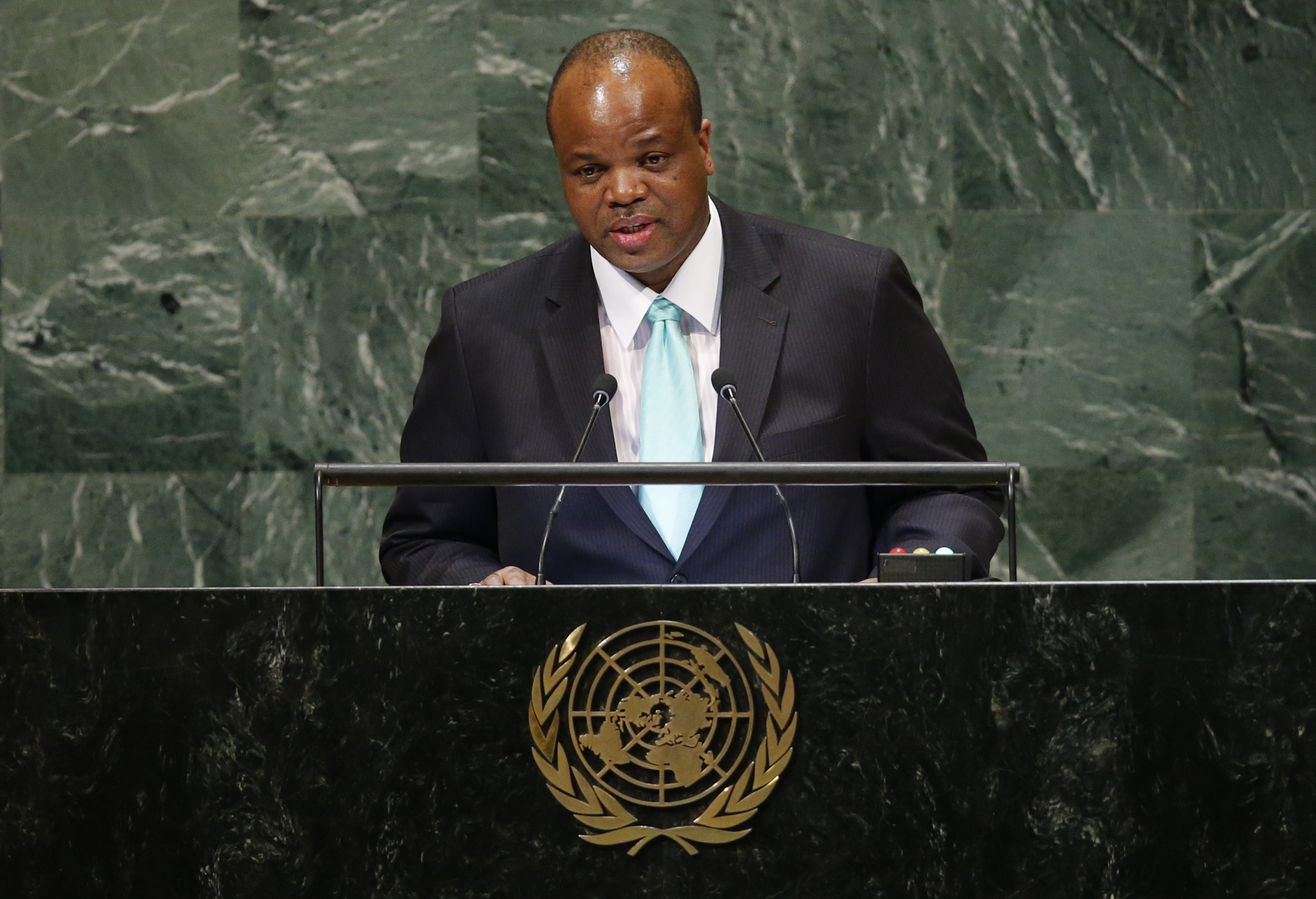 Swaziland's King Mswati III addresses the General Assembly in New York