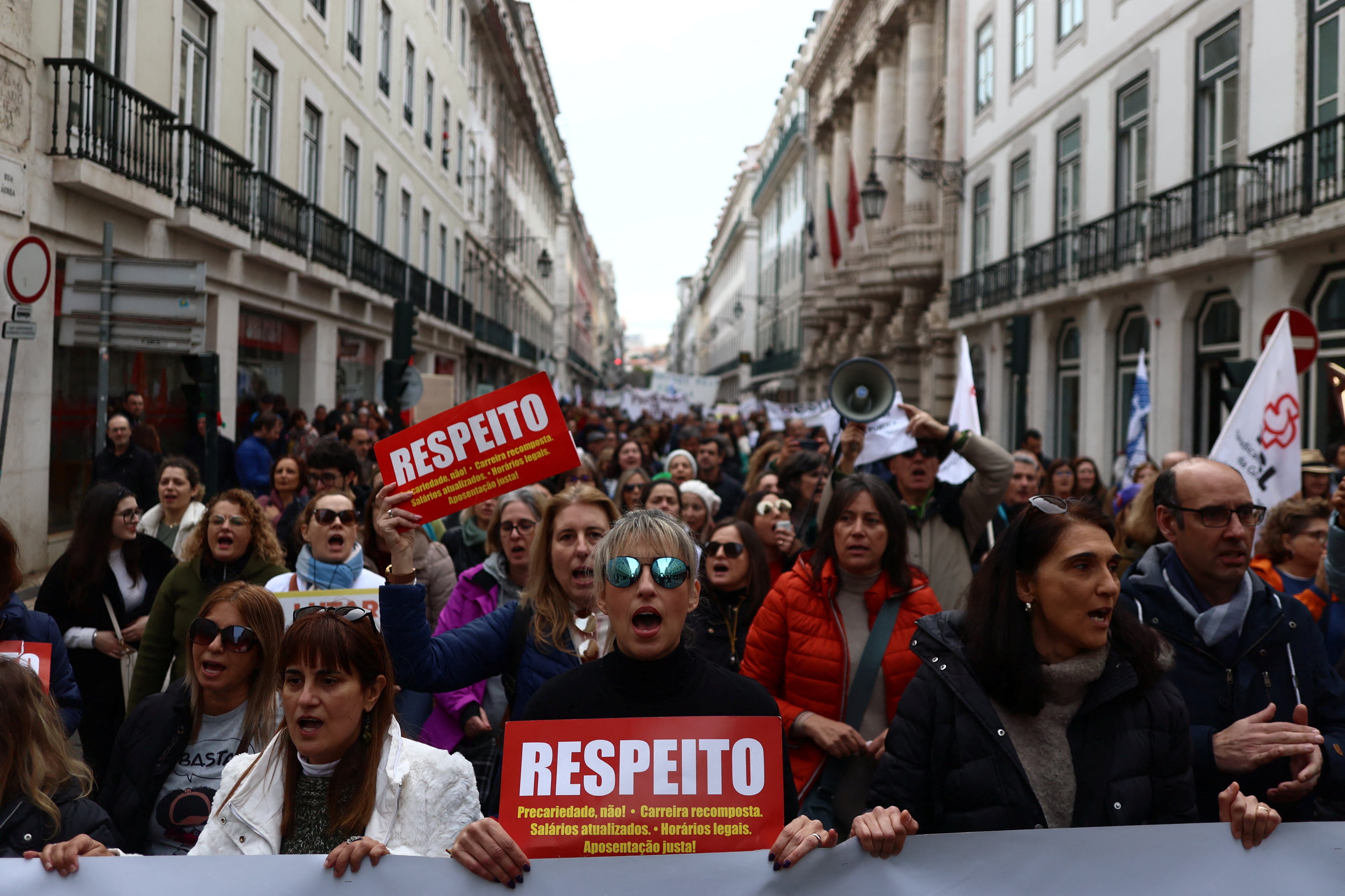 School teachers demonstrate for better salaries and working conditions in Lisbon