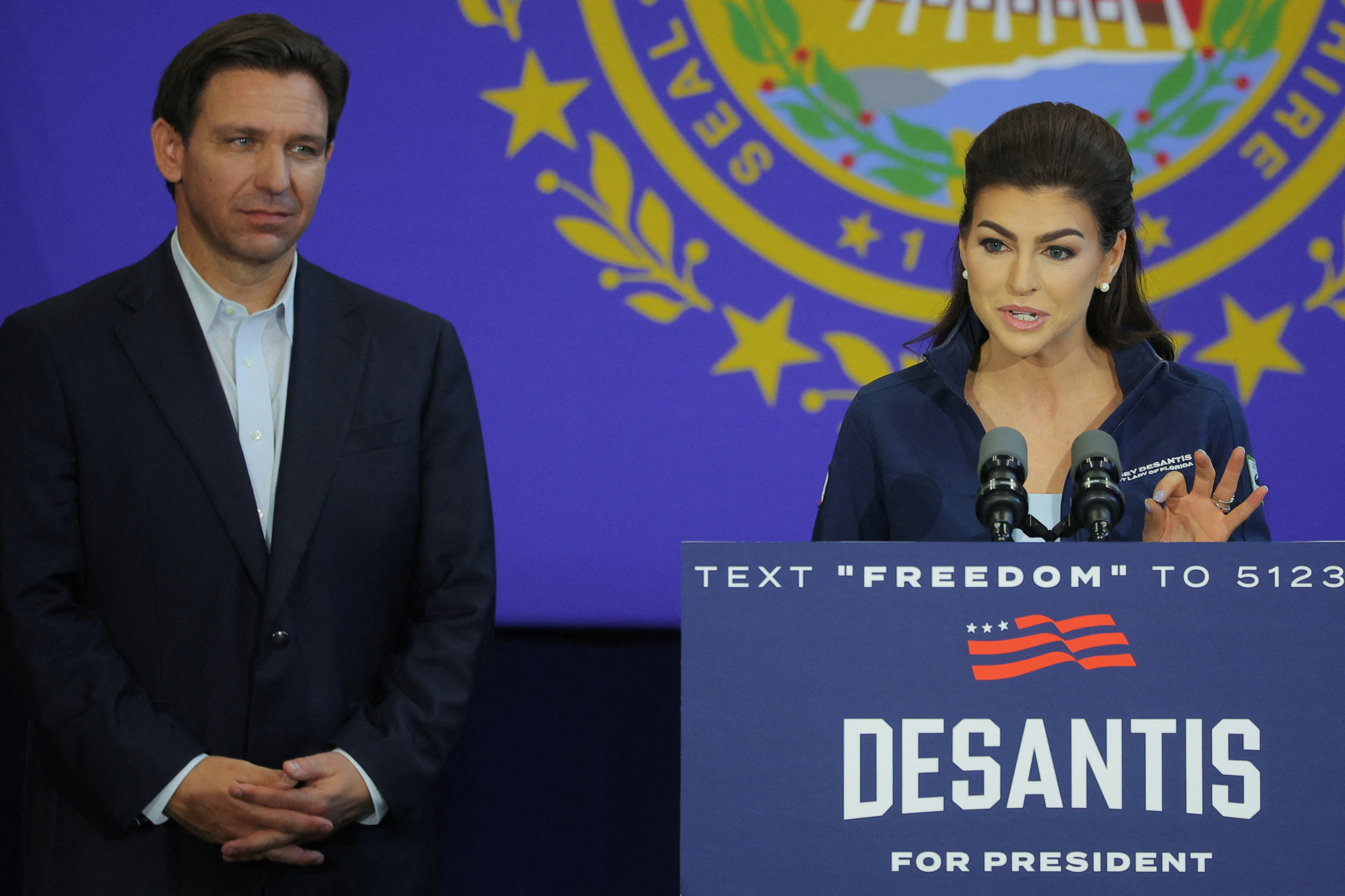 Republican presidential candidate DeSantis campaigns in Manchester