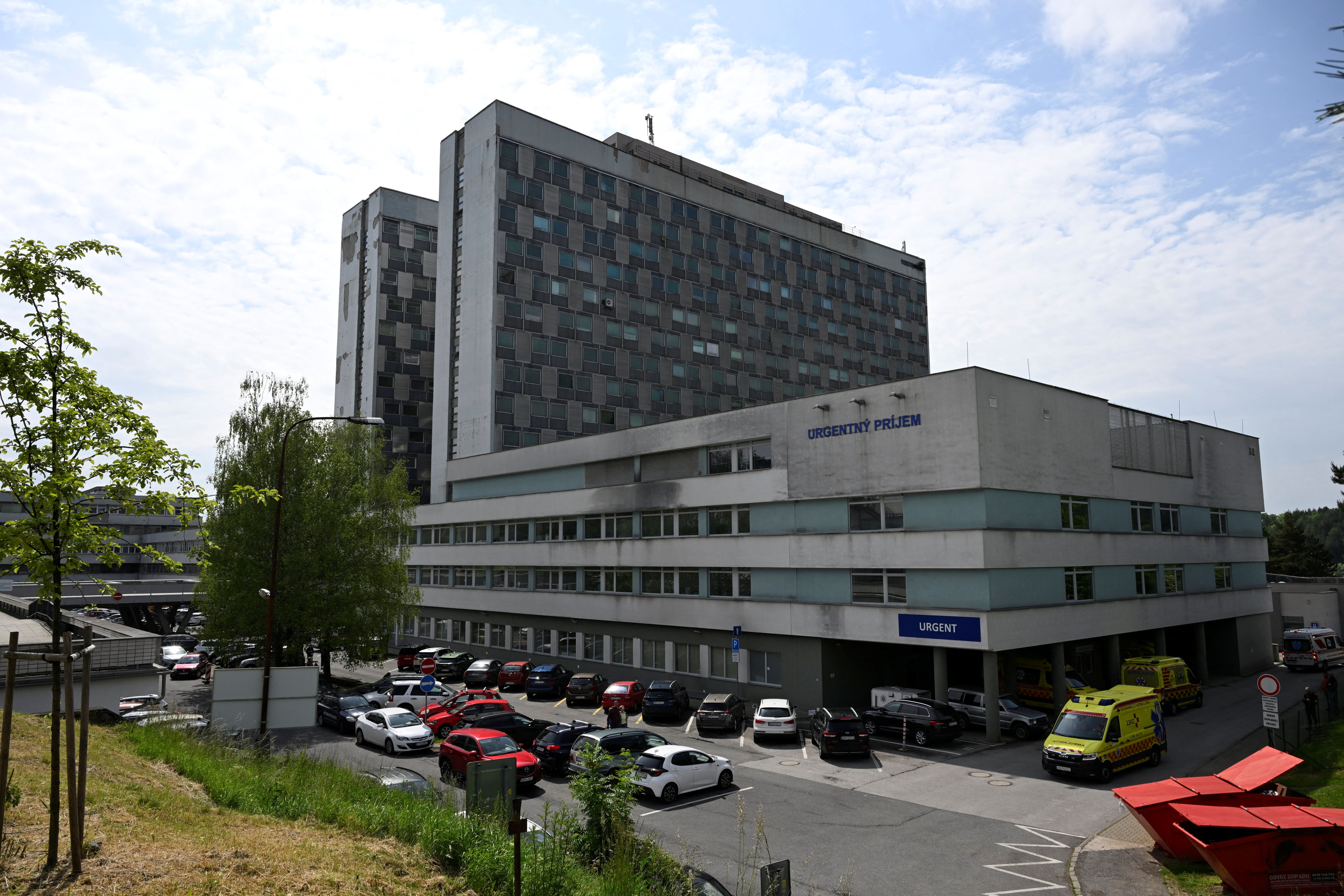 General view of the F.D. Roosevelt University Hospital, where Slovak Prime Minister Robert Fico is hospitalised
