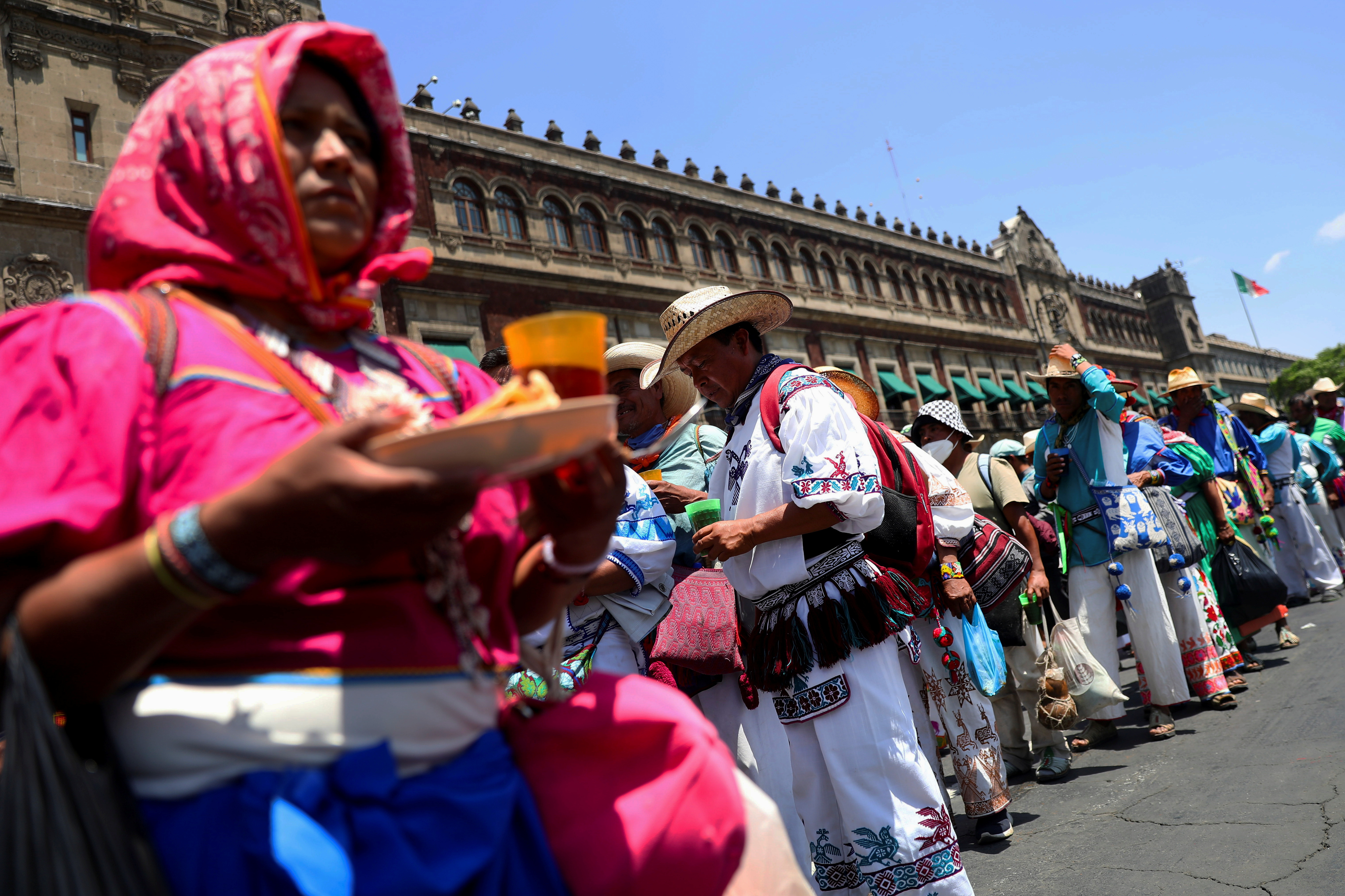 Mexican indigenous people demand land restitution in Mexico City