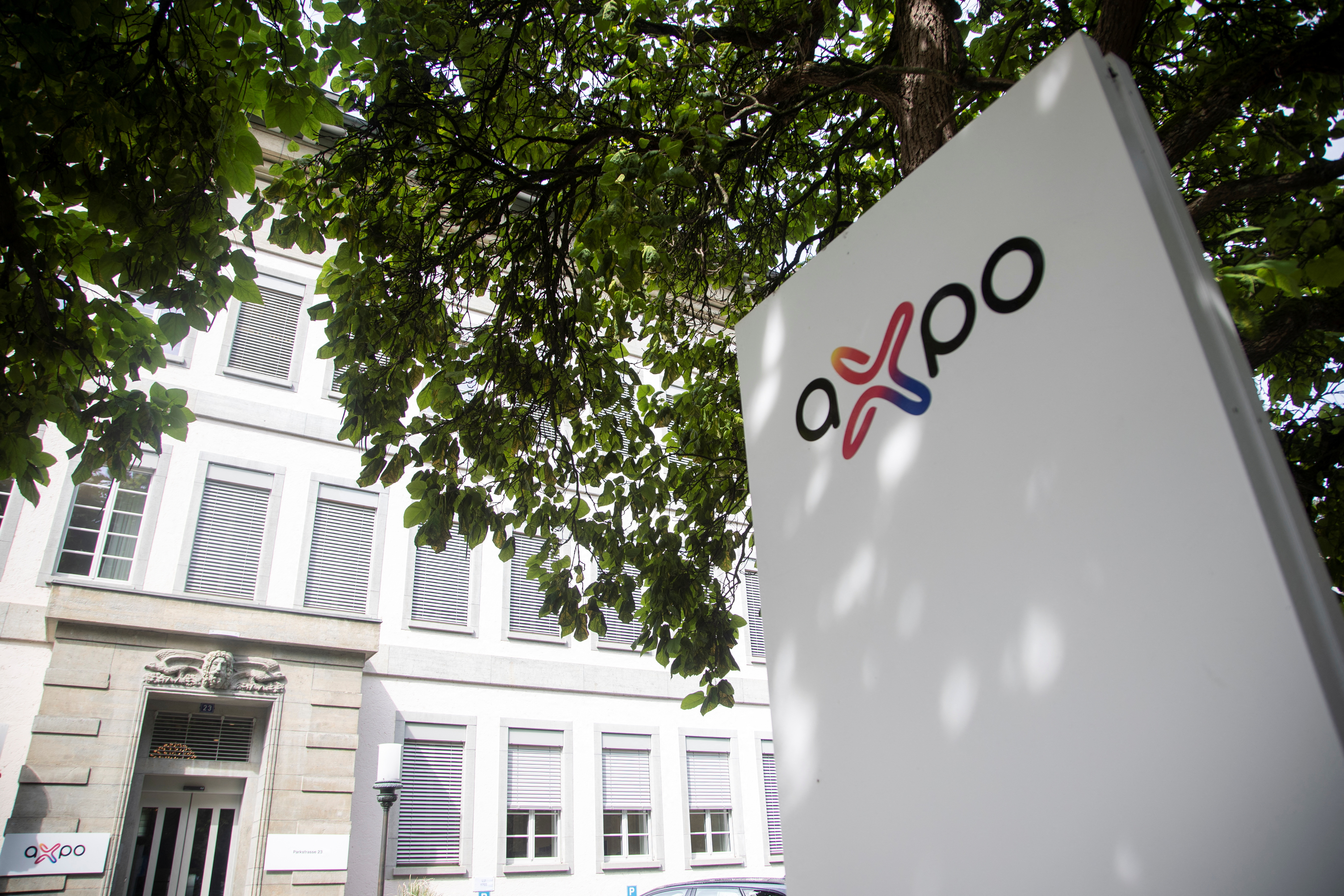 Logo of Axpo Holding is seen in Baden