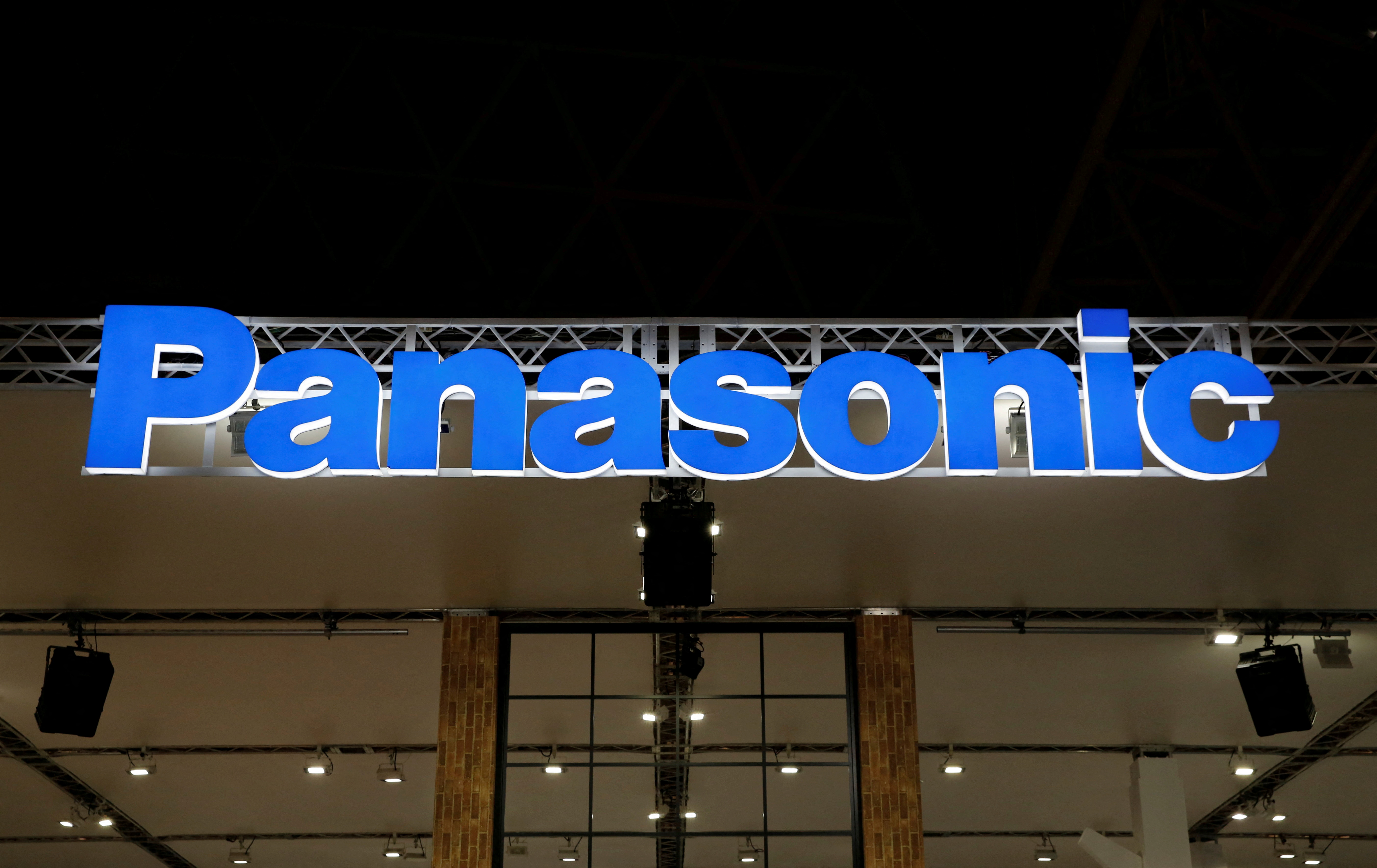 A logo of Panasonic Corp is pictured at the CEATEC JAPAN 2017 in Chiba