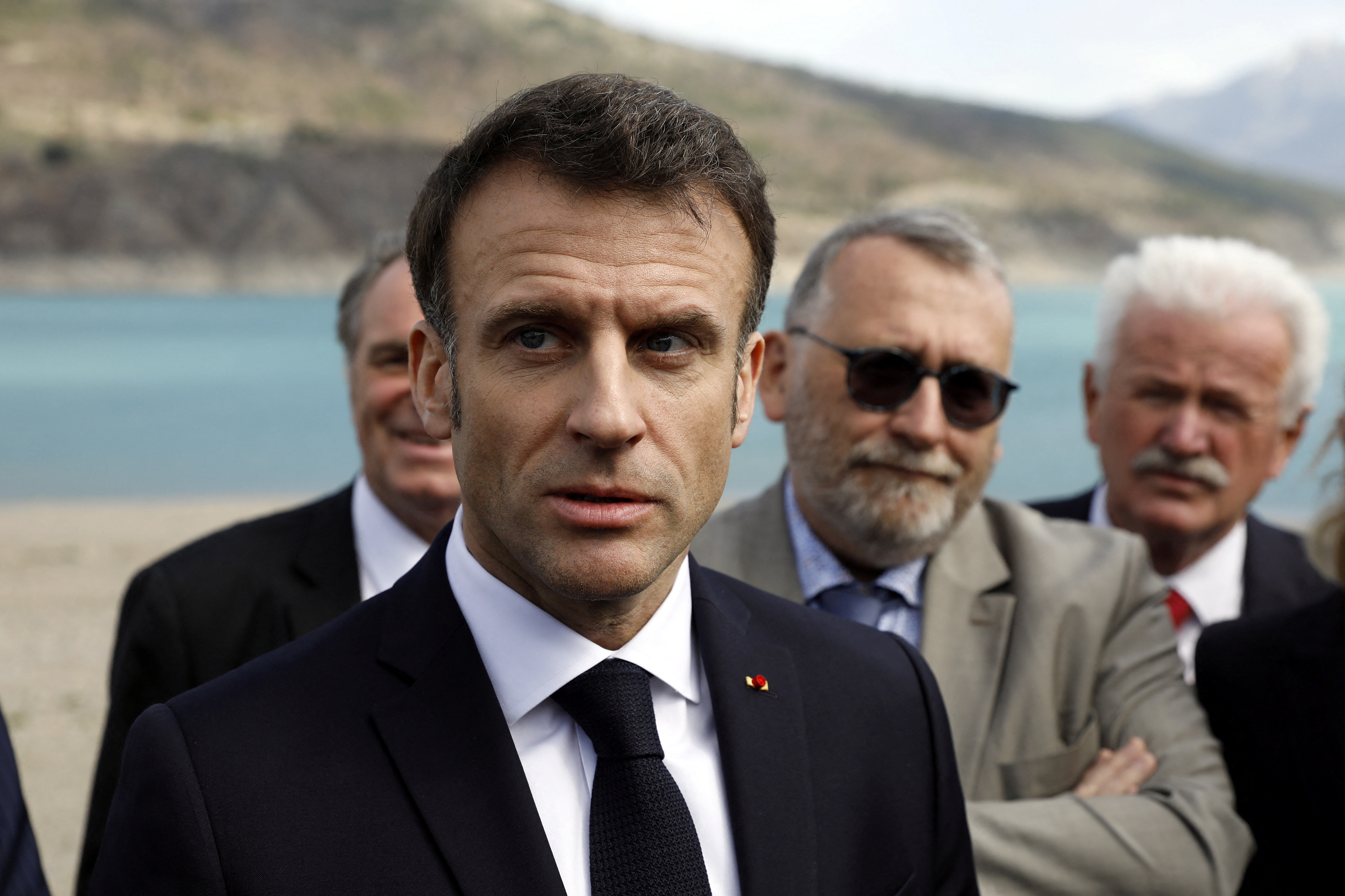 French President Emmanuel Macron visits Savines-Le-Lac