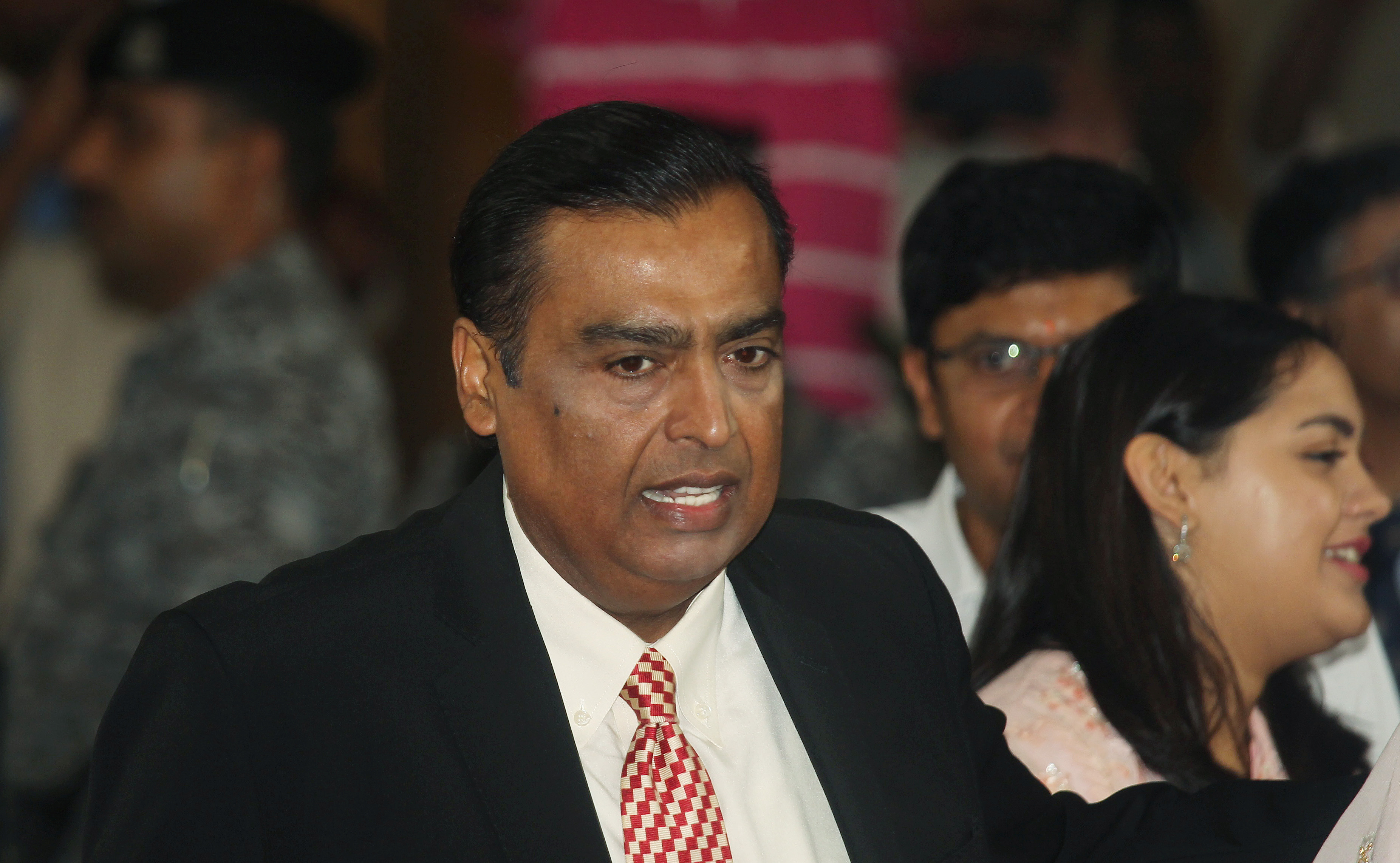 Mukesh Ambani, Chairman and Managing Director of Reliance Industries, attends the company's annual general meeting in Mumbai