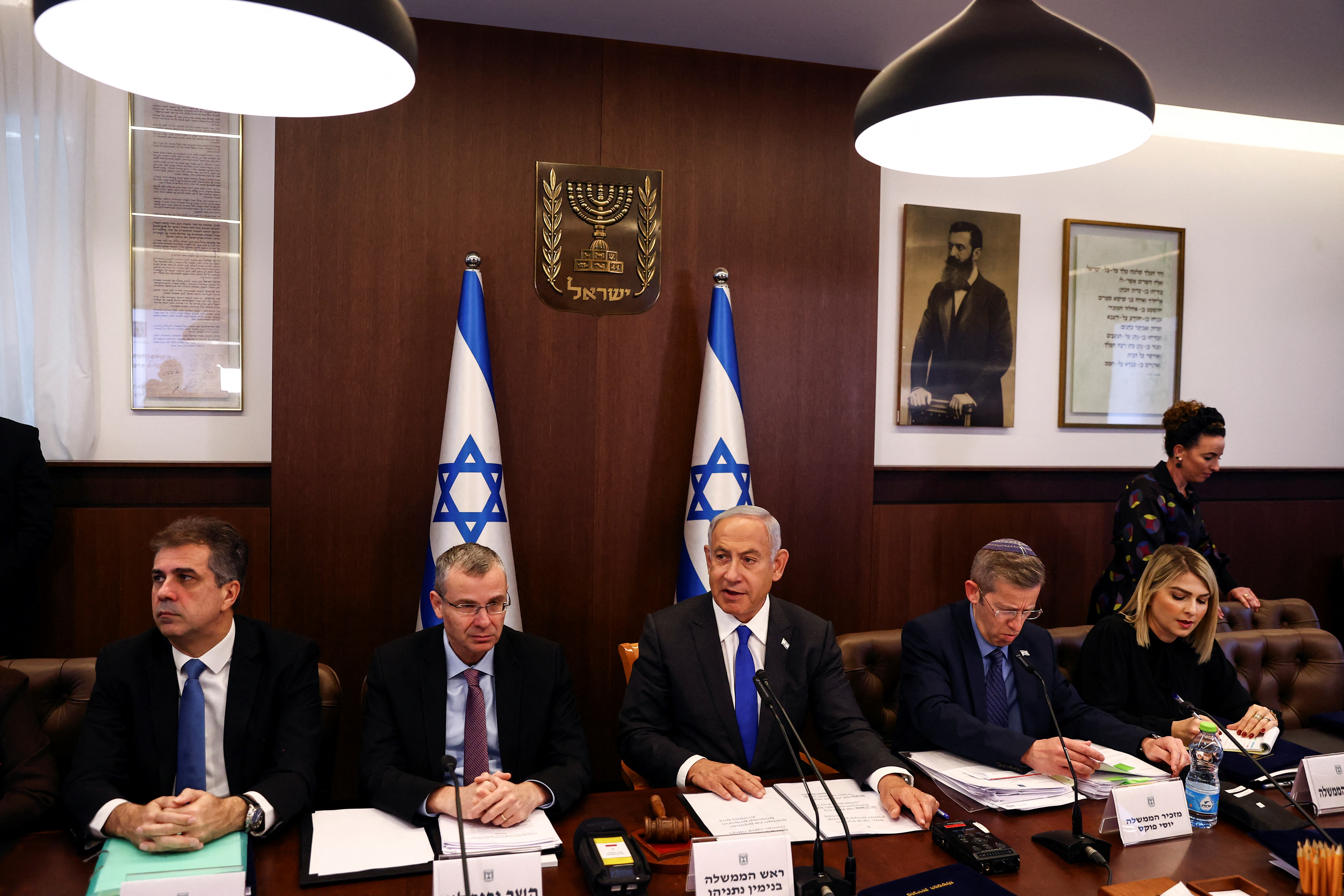 Israeli Prime Minister Benjamin Netanyahu convenes weekly cabinet meeting amid surge of violence in Jerusalem and the West Bank
