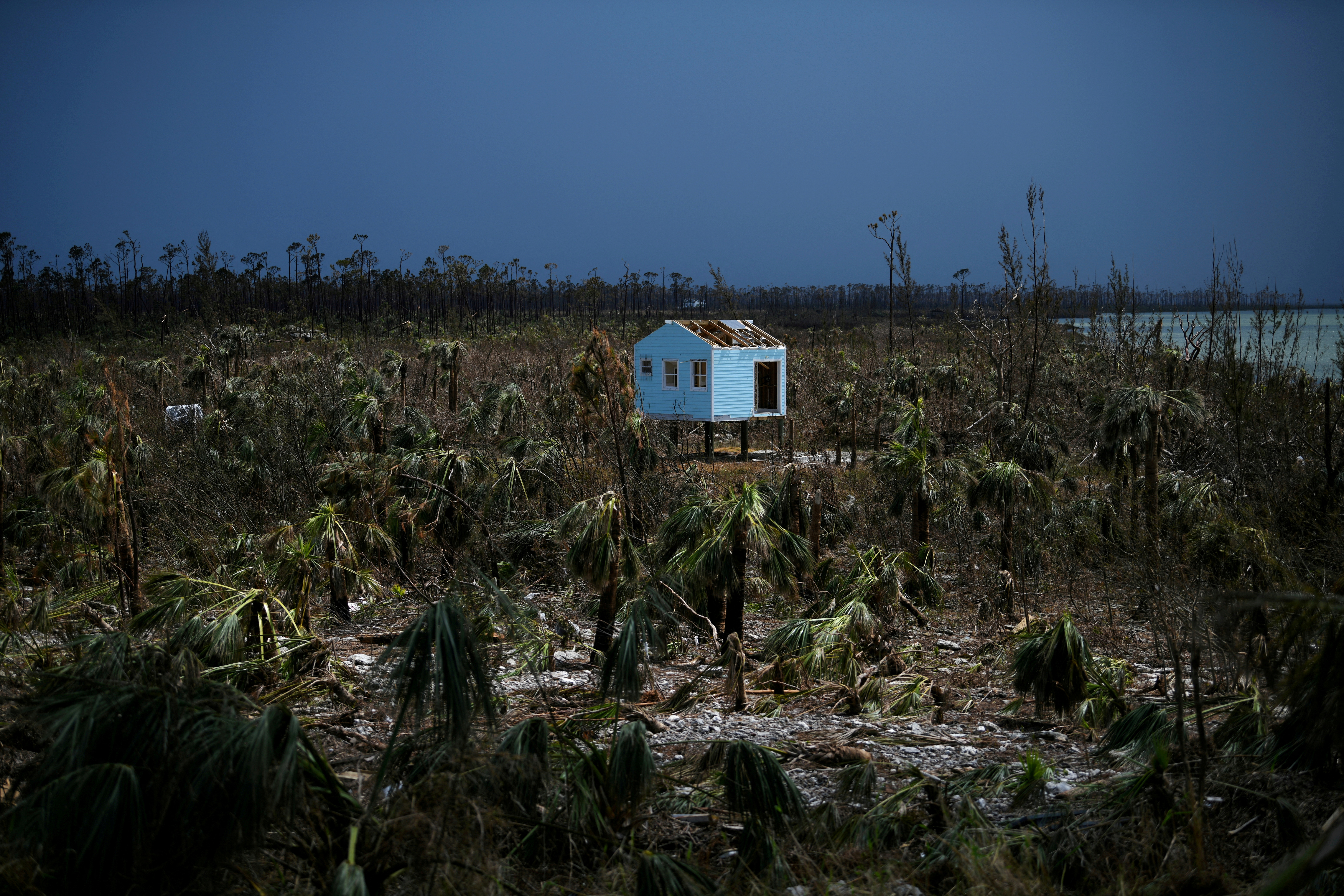 A destroyed house is seen in the wake of Hurricane Dorian in Marsh Harbour, Great Abaco, Bahamas