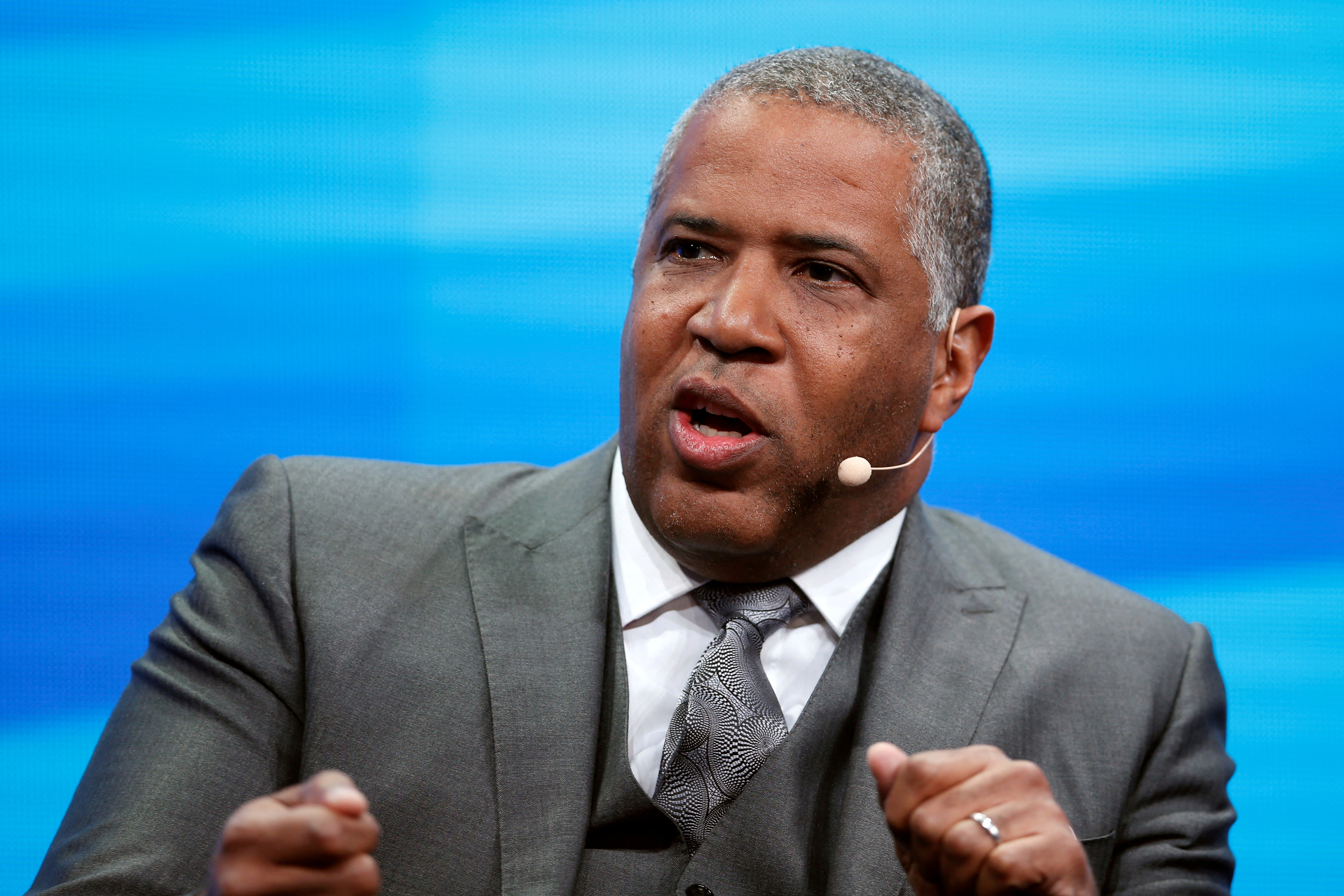 Robert Smith, founder, chair and CEO of Vista Equity Partners, speaks at the Milken Institute Global Conference in Beverly Hills